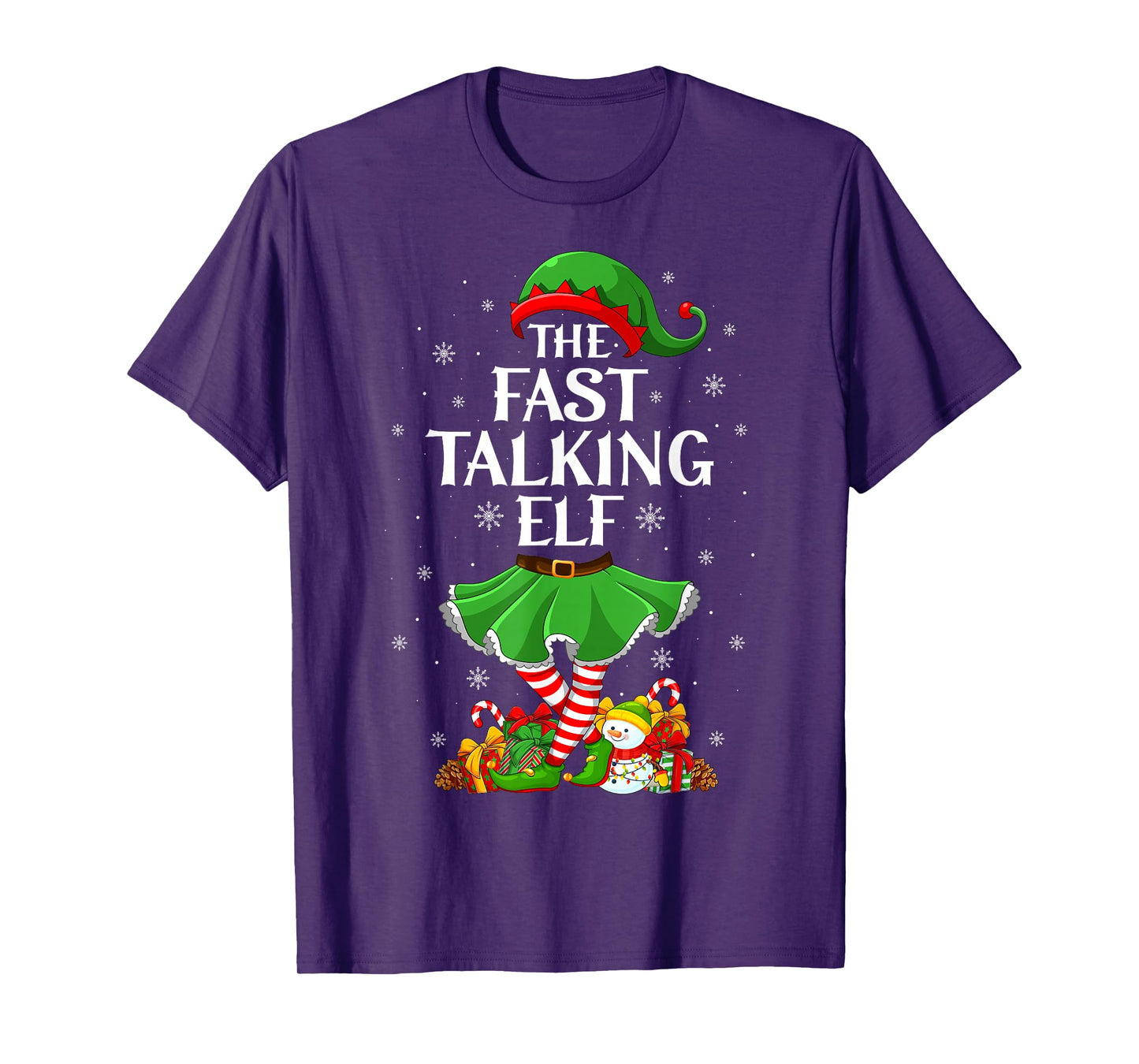 Fast Talking Elf Christmas Family Elf Squad Xmas Girls Women T-Shirt