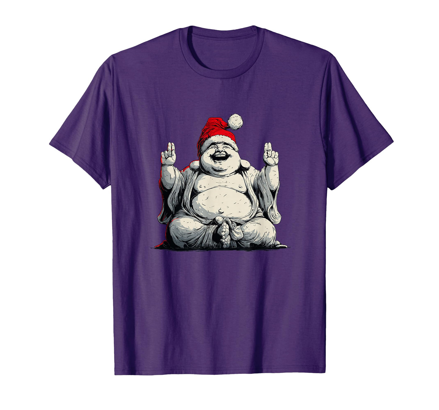 Amazing Buddha with Santa Claus Hat Costume T-Shirt
