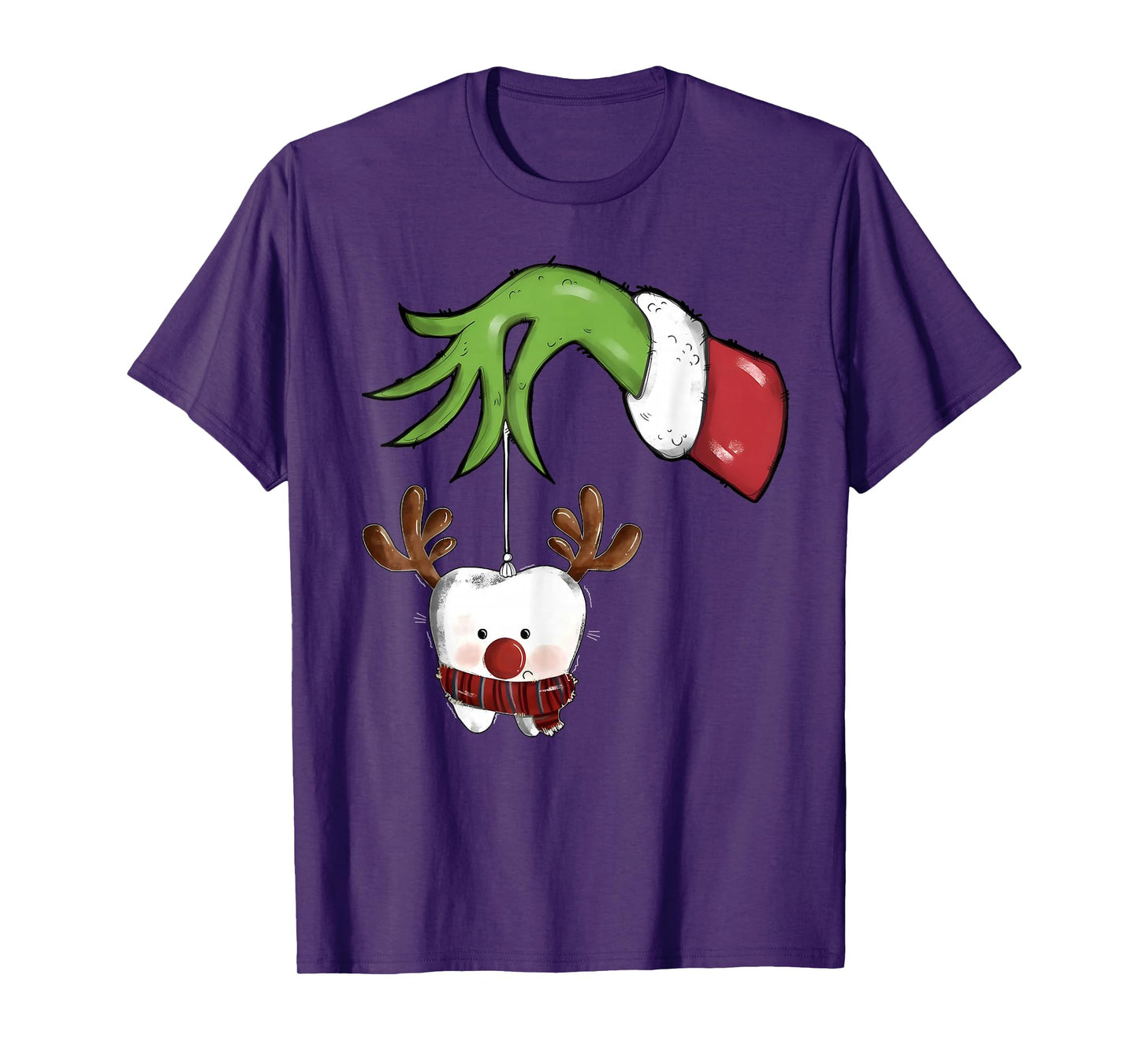 Tooth Dentist Dental Assistant Teeth Christmas Rudolph Santa T-Shirt