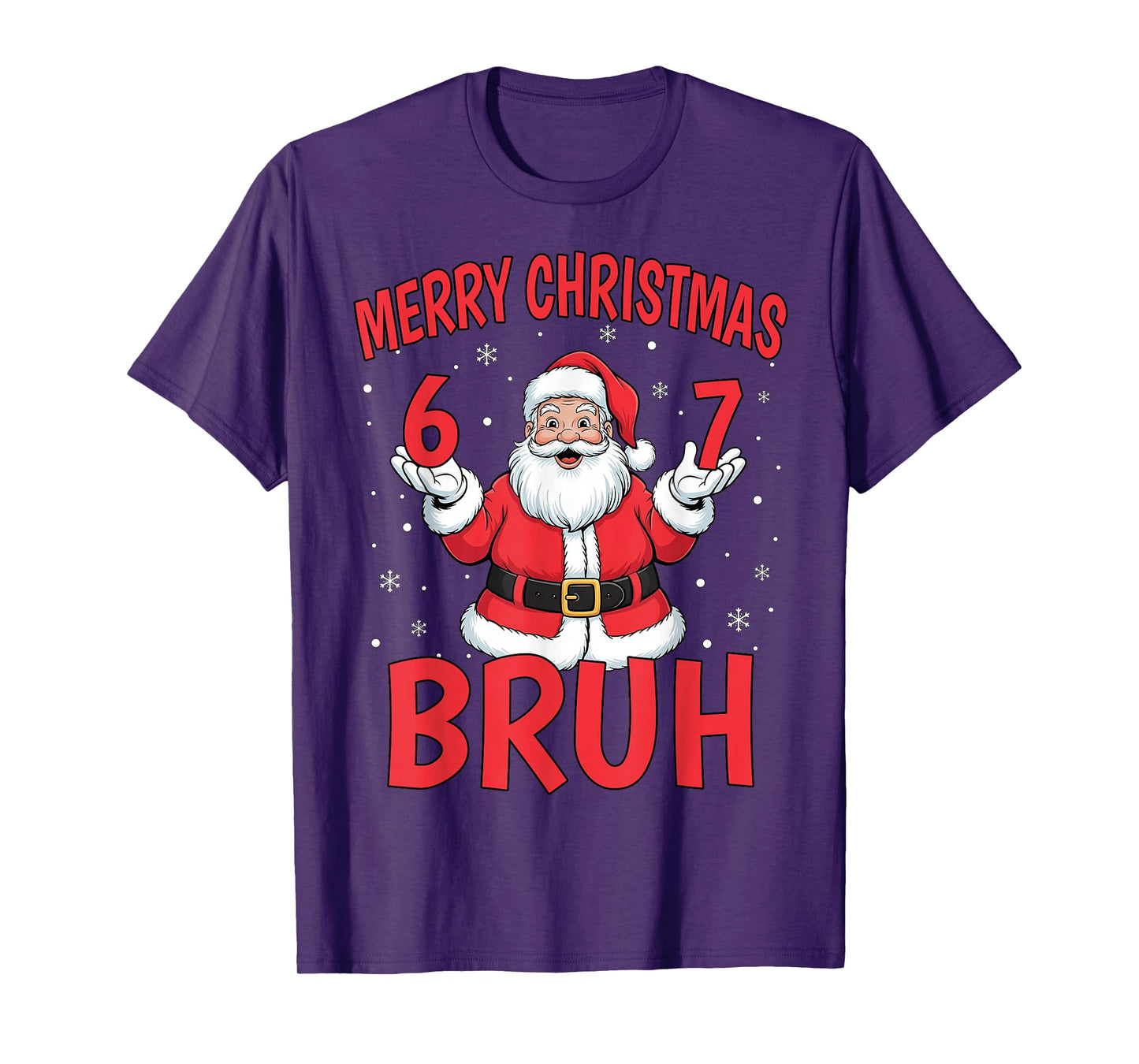 Merry Christmas Bruh Six Seven 6 7 Meme Gen Alpha Slang Men T-Shirt