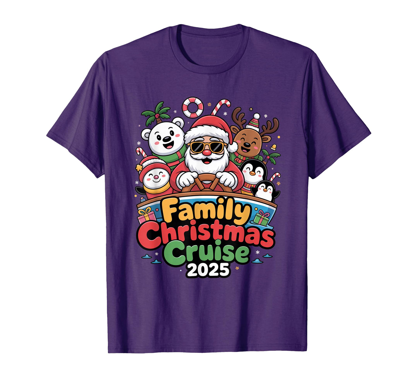 Family Christmas Cruise 2025 Santa Xmas Family Matching Crew T-Shirt
