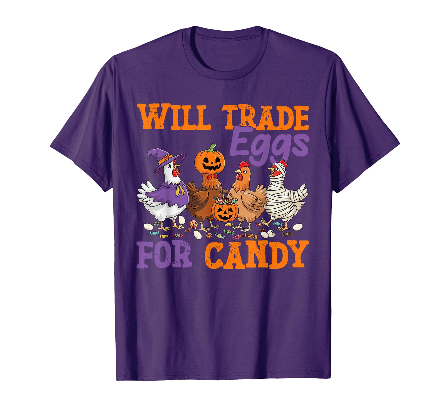 Will Trade Eggs for Candy Funny Halloween Chicken T-Shirt