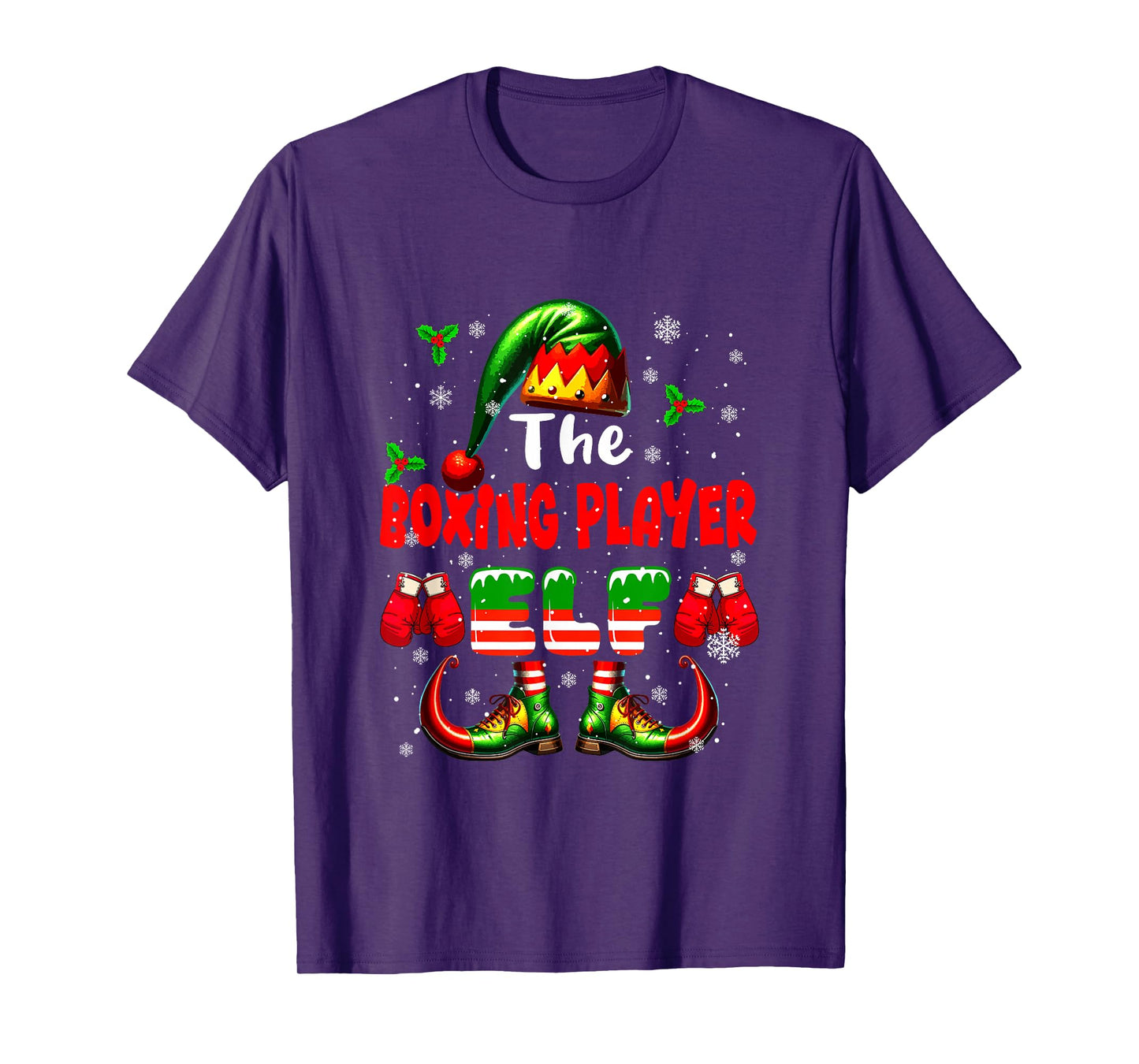 The Boxing Player Elf Christmas Job Team Matching Parties T-Shirt