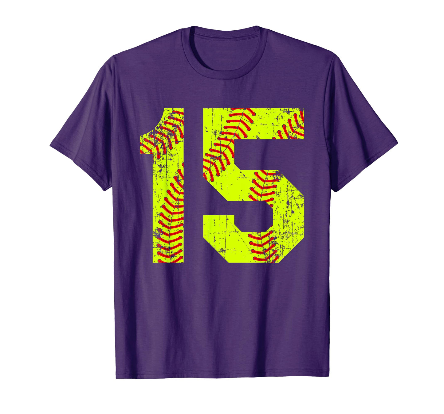 Vintage Softball 15 Jersey Number T-Shirt