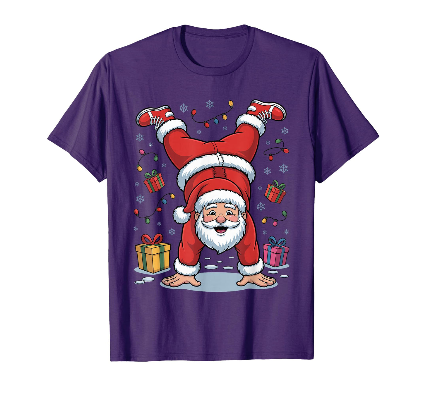 Funny Santa Playing Gymnastics Holiday Christmas Xmas Pajama T-Shirt