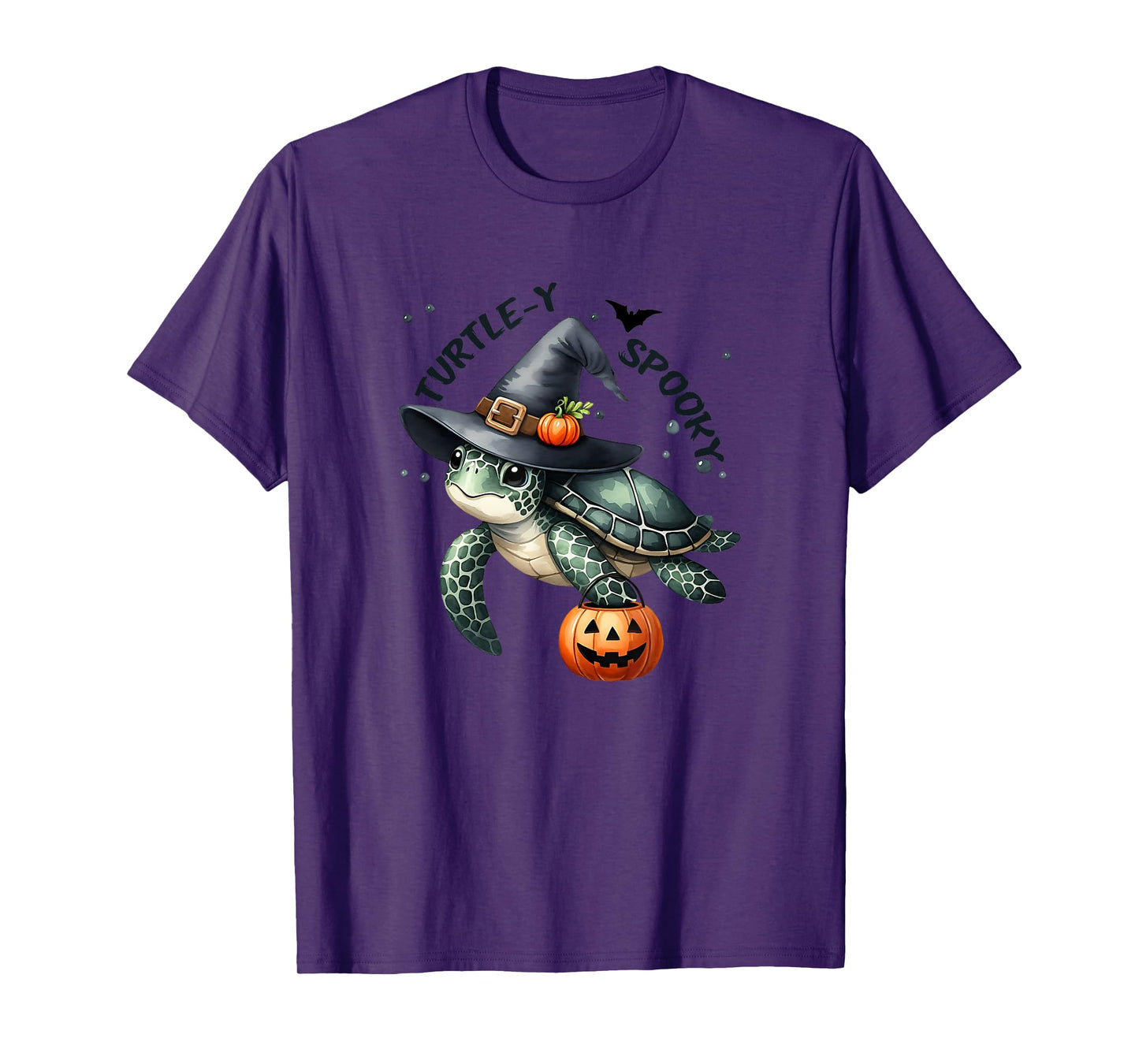 Turtley Spooky Cute Sea Turtle Witches Hat Halloween T-Shirt