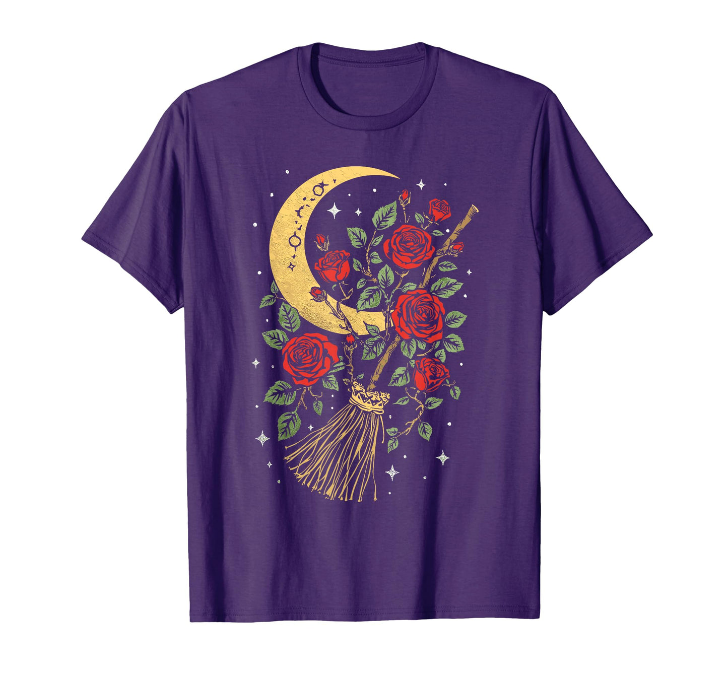 Enchanted Broomstick Botanical Lunar Mystical Flight T-Shirt