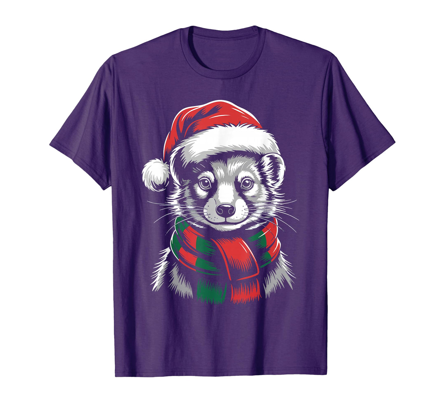 Mongoose Xmas Santa Hat Scarf Christmas Costume T-Shirt