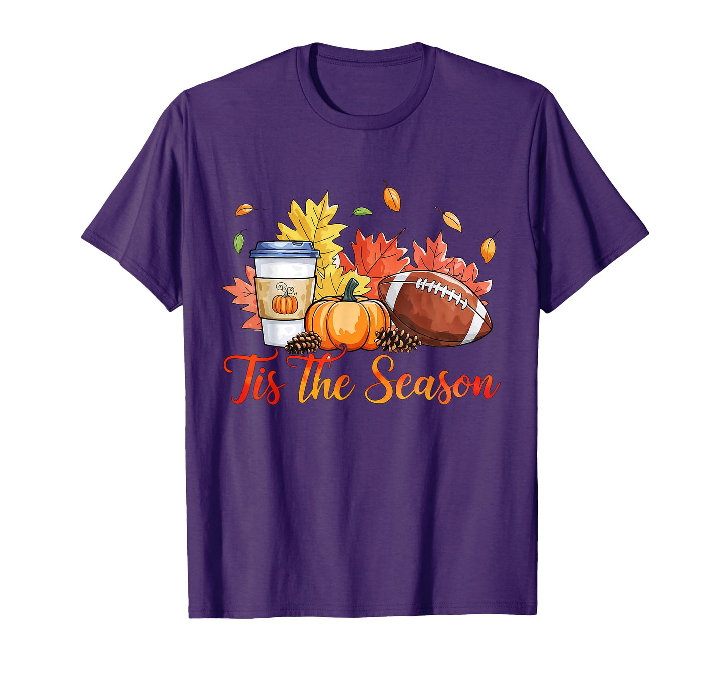 Tis The Season Football Fall Season Football Pumpkin Spice T-Shirt