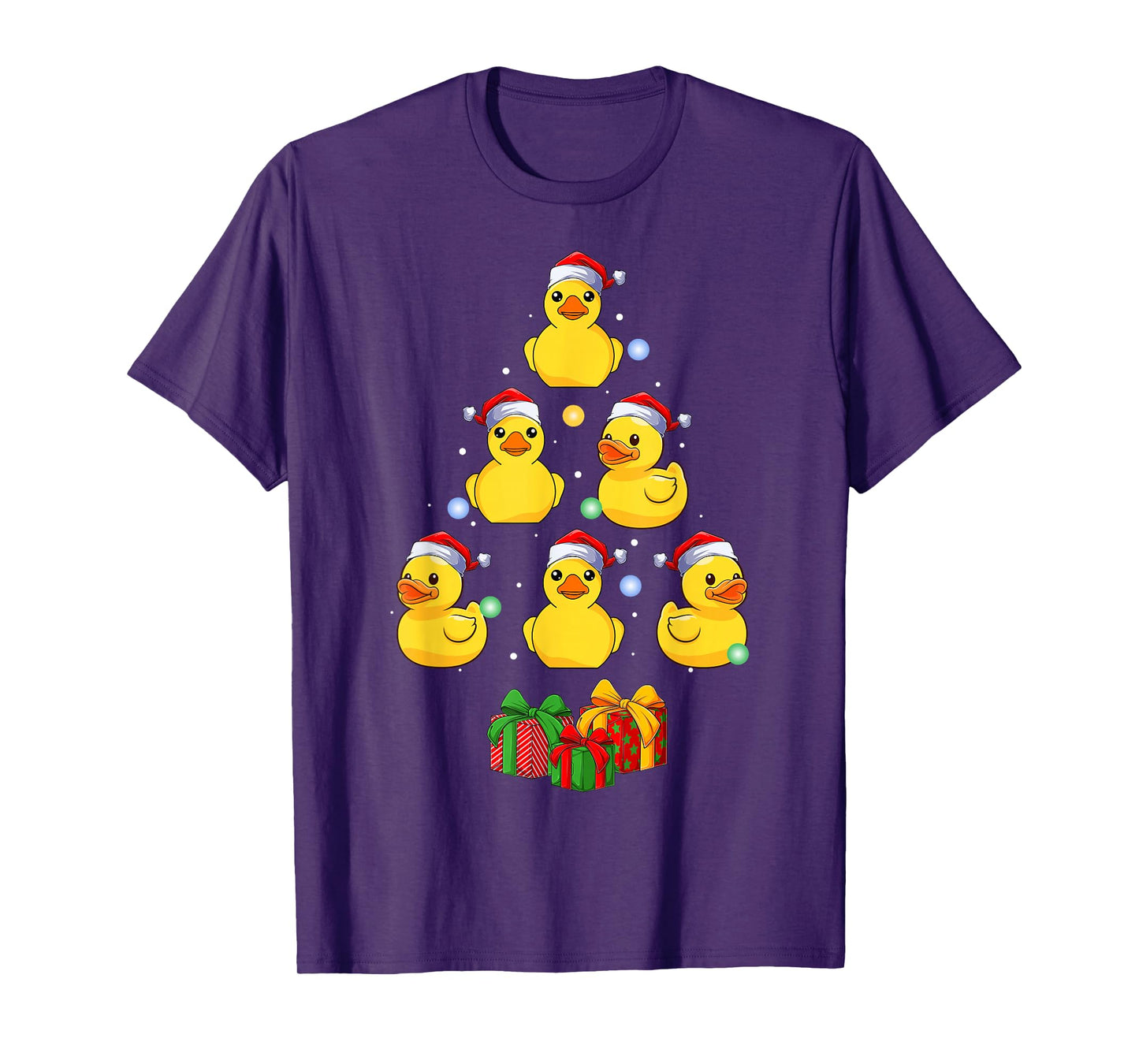 Rubber Duck Christmas Tree Funny Santa Hat Duck Xmas Pajamas T-Shirt