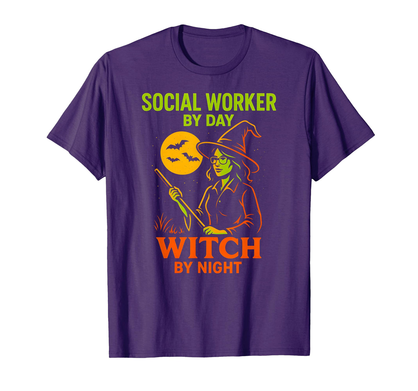 Social Worker Halloween Witch by Night Cool Womans Costume T-Shirt