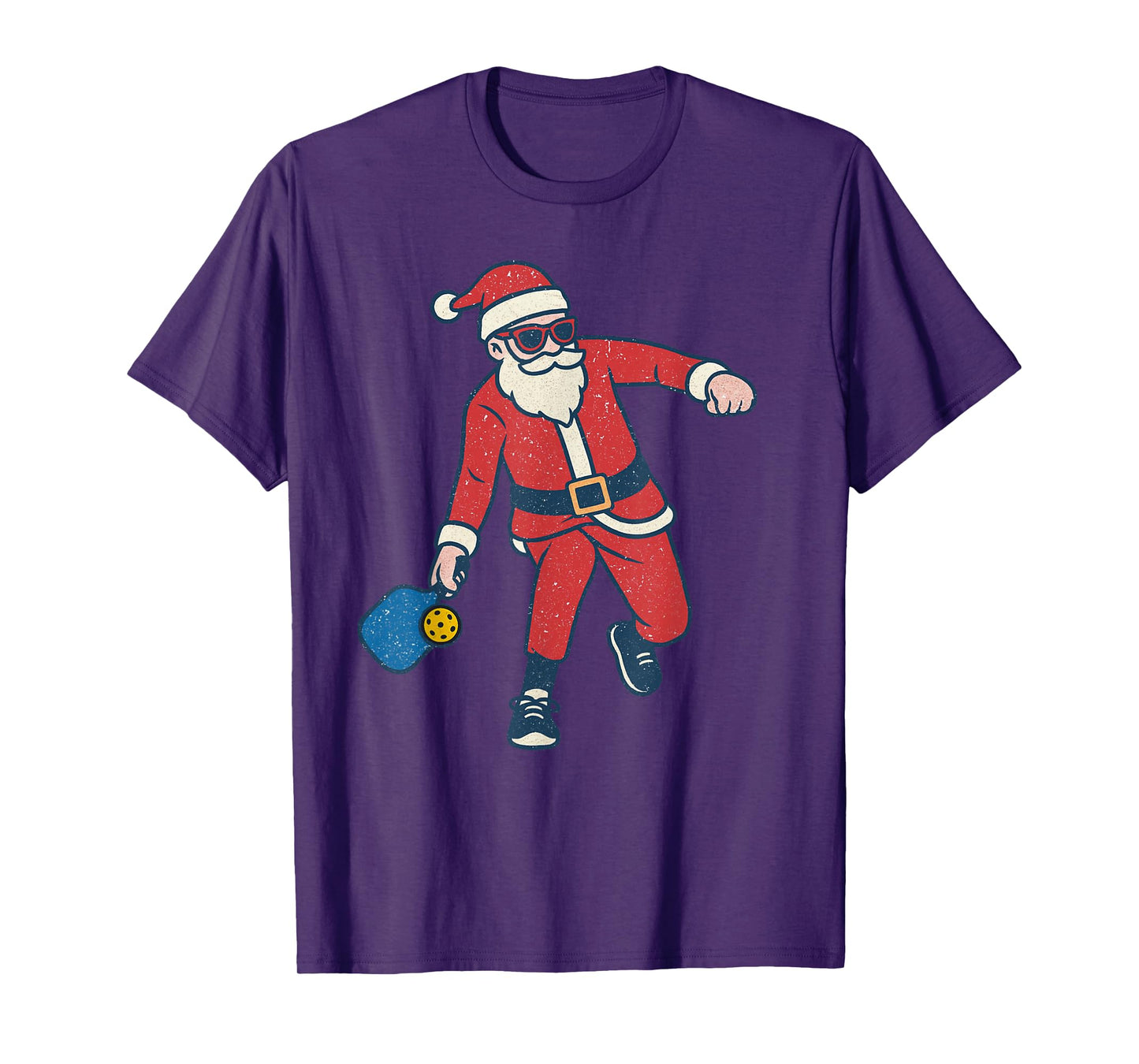 Santa Playing Pickleball Christmas Vintage Funny Xmas T-Shirt