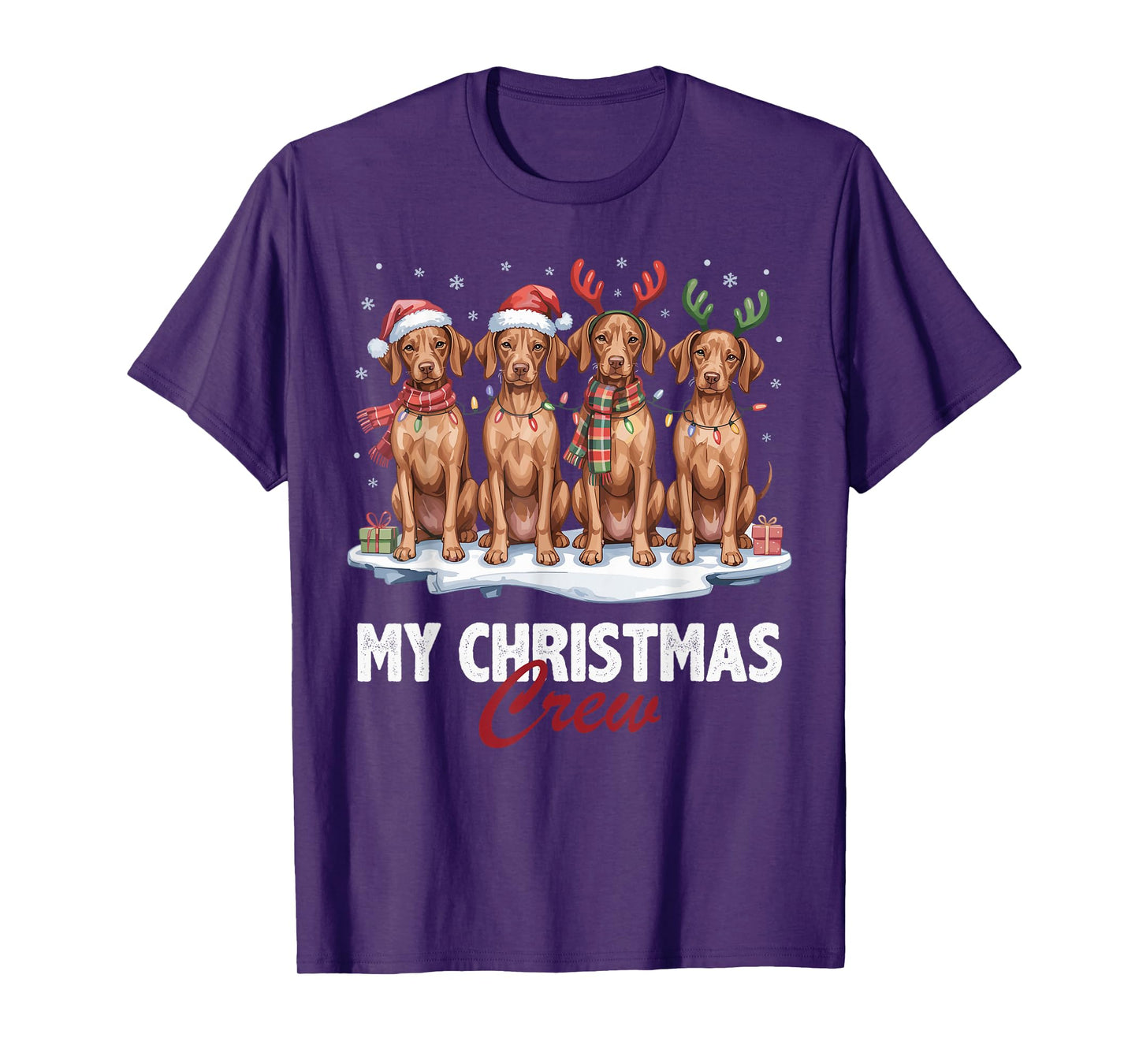 Vizsla Christmas Crew Funny Dog Lovers Holiday Pajama T-Shirt