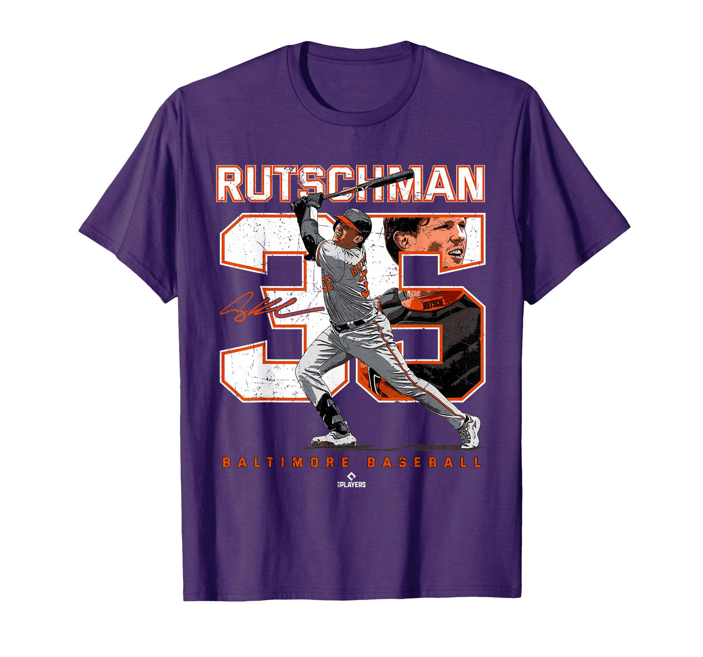 Number and Portrait Adley Rutschman Baltimore T-Shirt