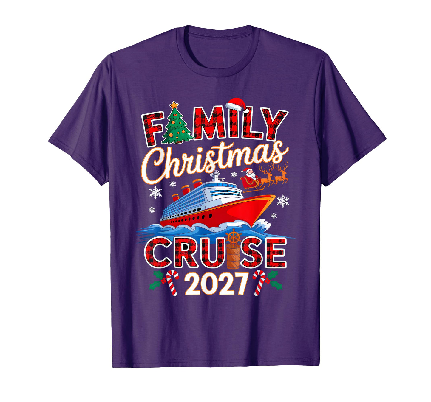 Family Christmas Cruise 2027 Matching Family Cruise Holiday T-Shirt