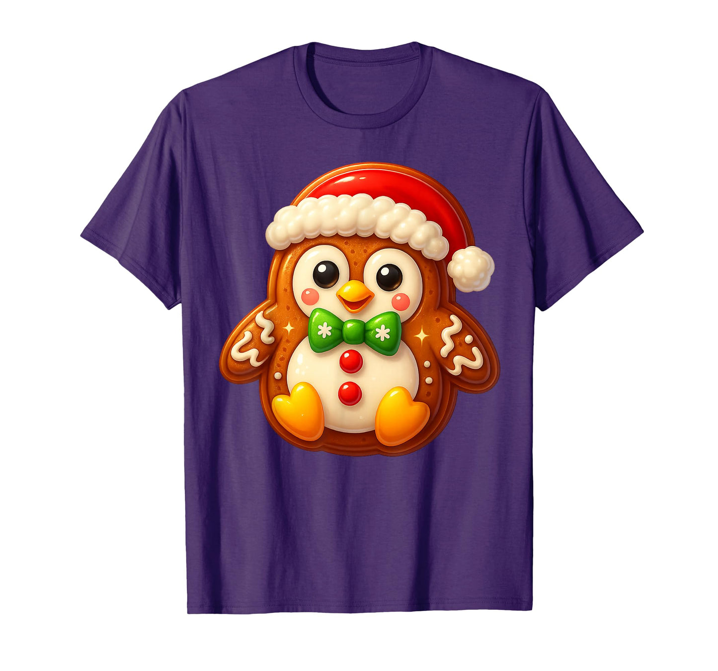Funny Gingerbread Man Penguin Christmas Womens Mens Gifts T-Shirt