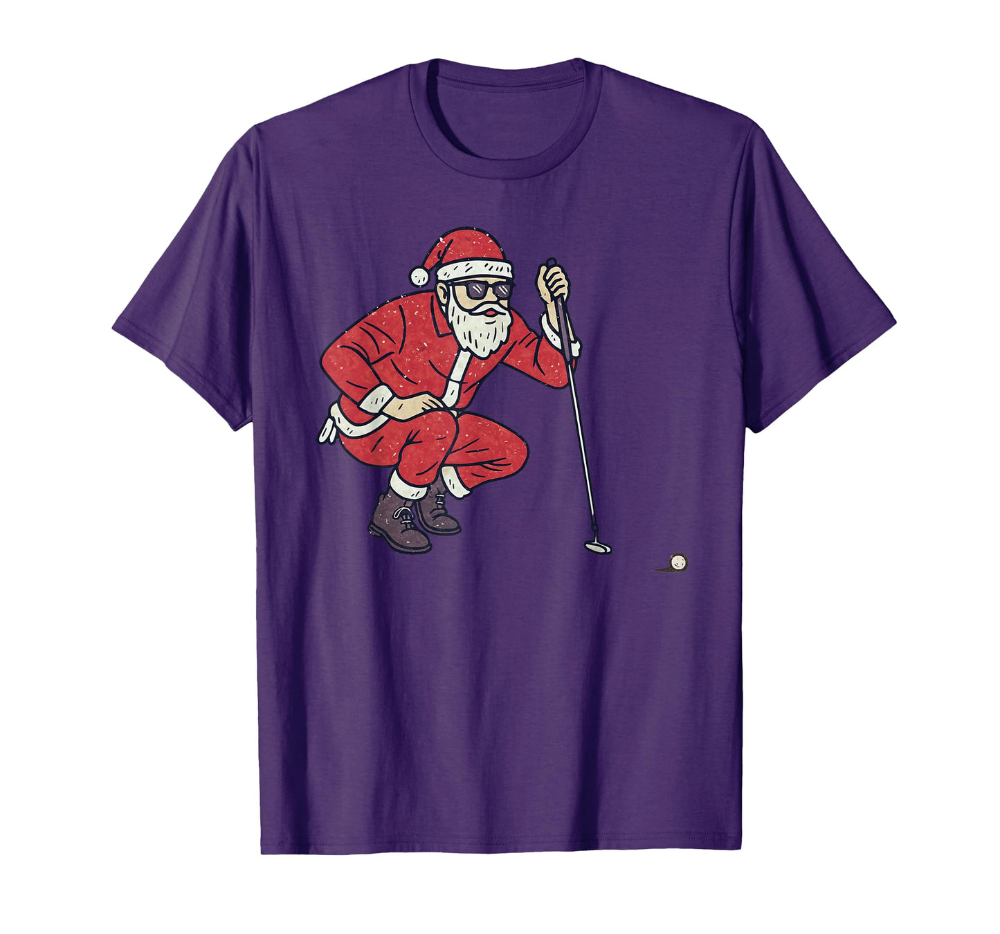 Santa Playing Golf Christmas Vintage Funny Xmas T-Shirt