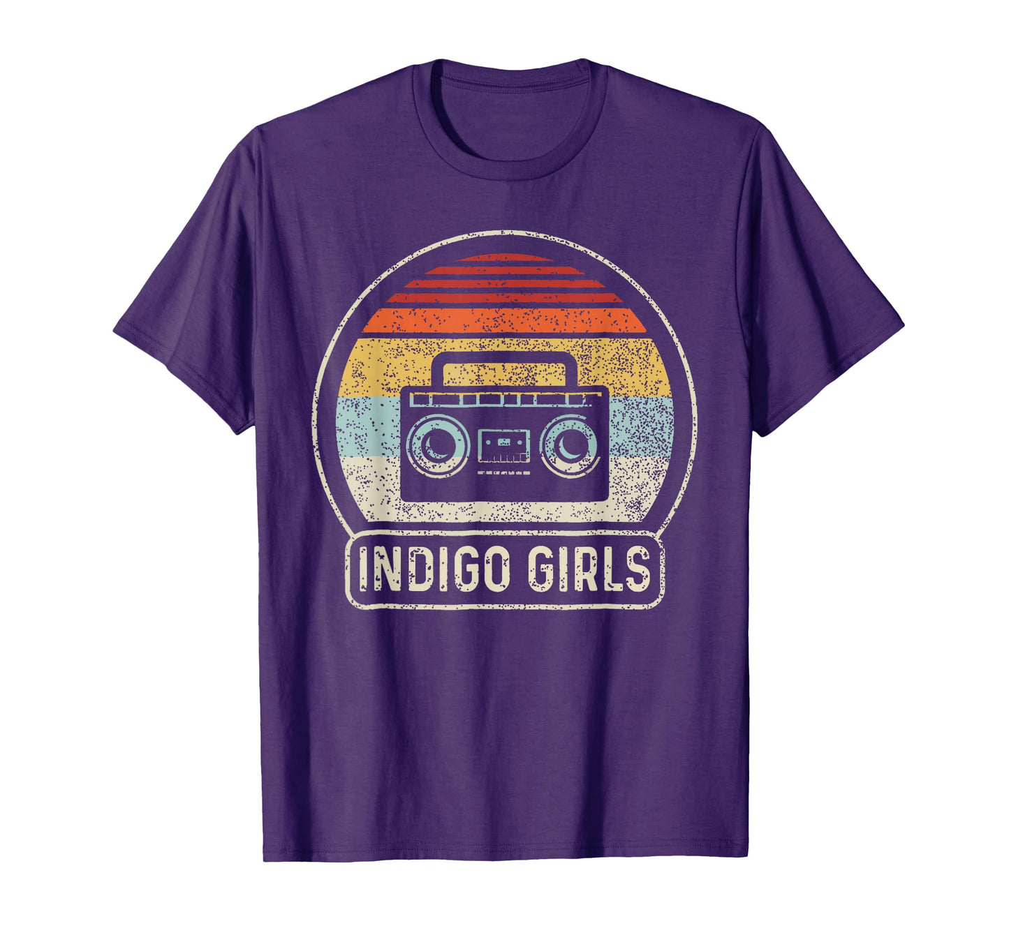 Vintage Cassette Tape Indigo Rock Girls Music Retro Sunset T-Shirt