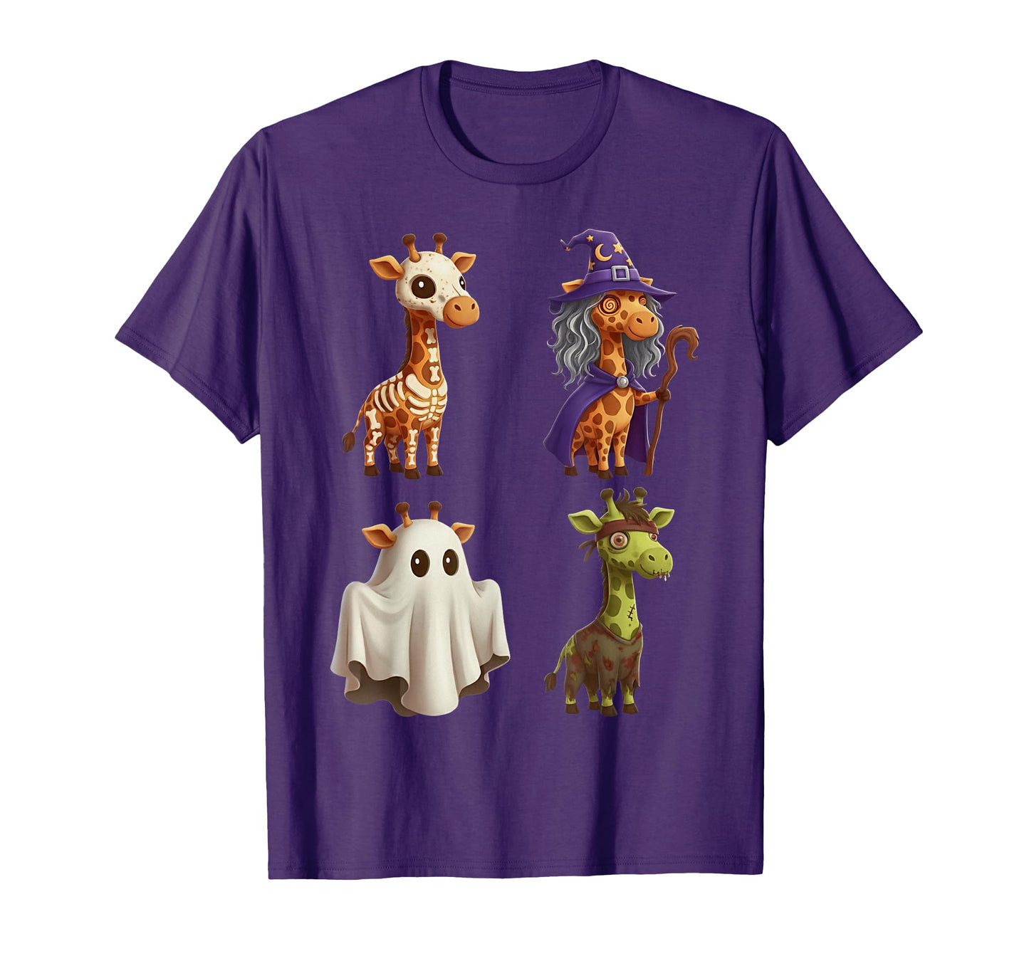 Giraffe Boo Zombie Witch Halloween Costume Women T-Shirt