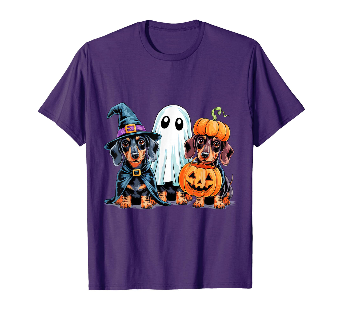 Dachshund Halloween Funny Wiener Dog Pumpkin Weenie Witch T-Shirt