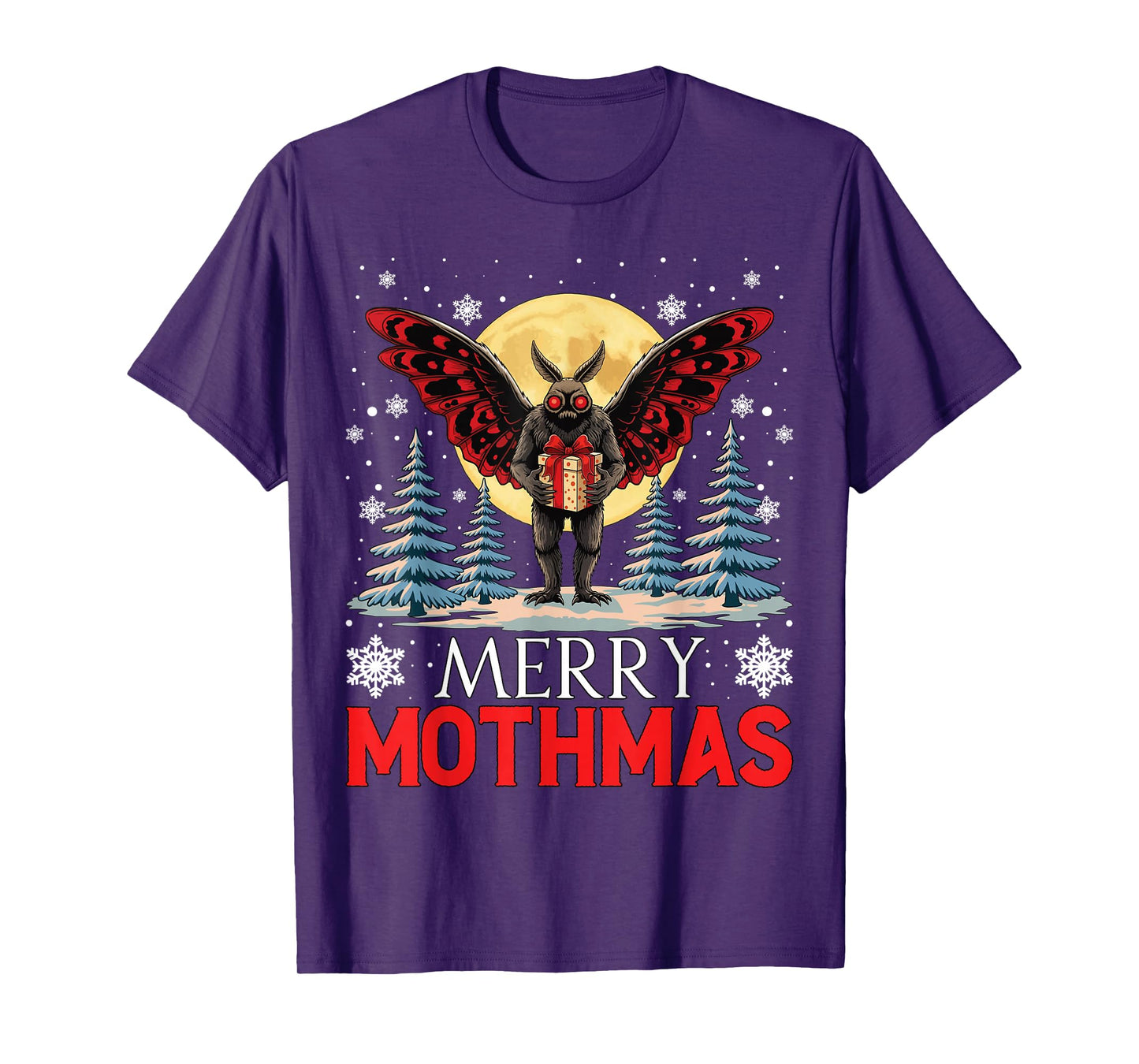 Merry Mothmas Cryptid Christmas Funny Ugly Christmas T-Shirt