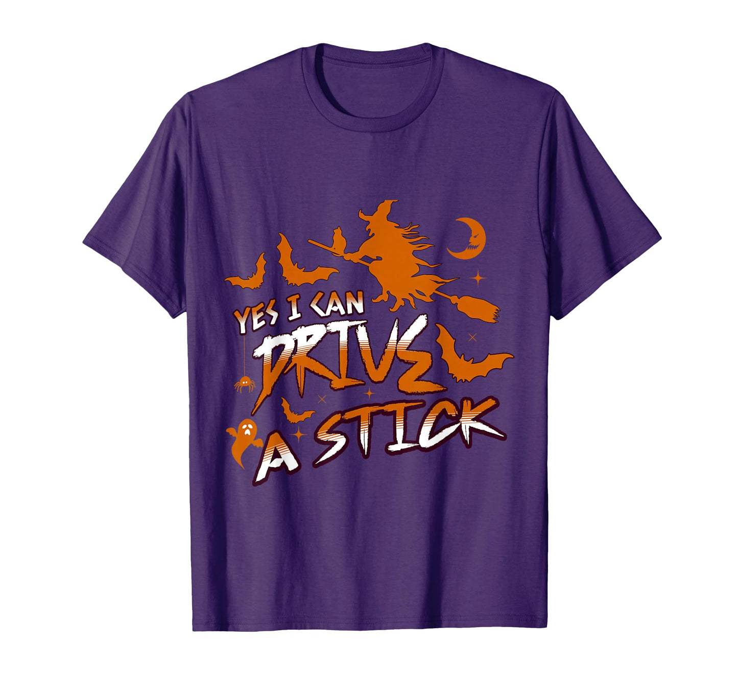 Yes I Can Drive A Stick Halloween Spooky Witch Funny Men T-Shirt