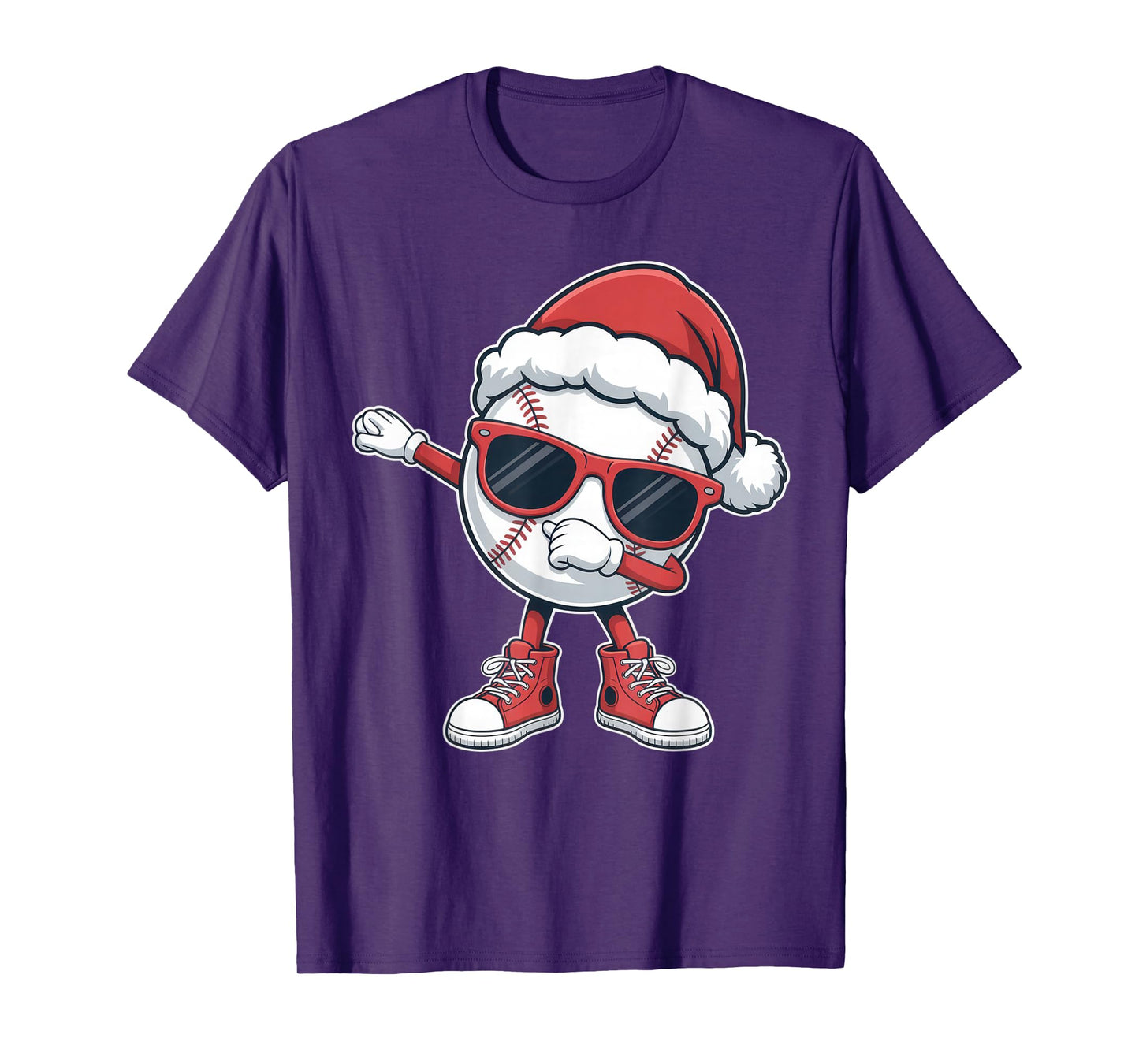 Sunglasses Santa Baseball Dab for Sports Lovers Christmas T-Shirt