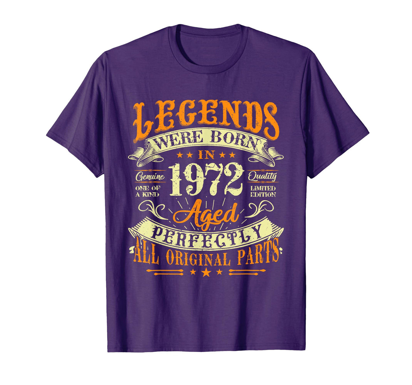 53th Birthday Vintage Legends Born In 1972 53 Years Old T-Shirt