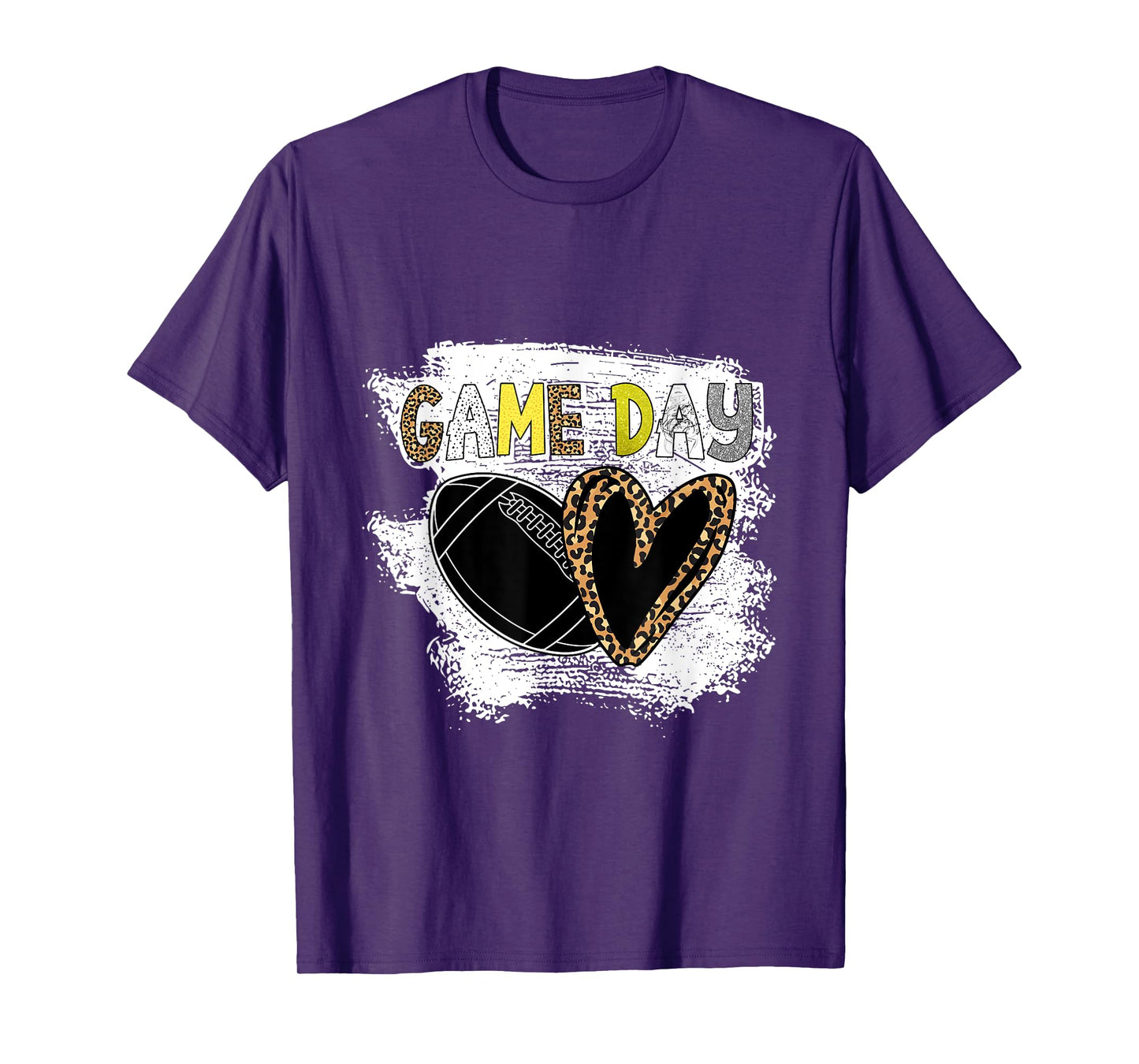 Game Day Leopard Cheetah American Football Fans Women Girls T-Shirt