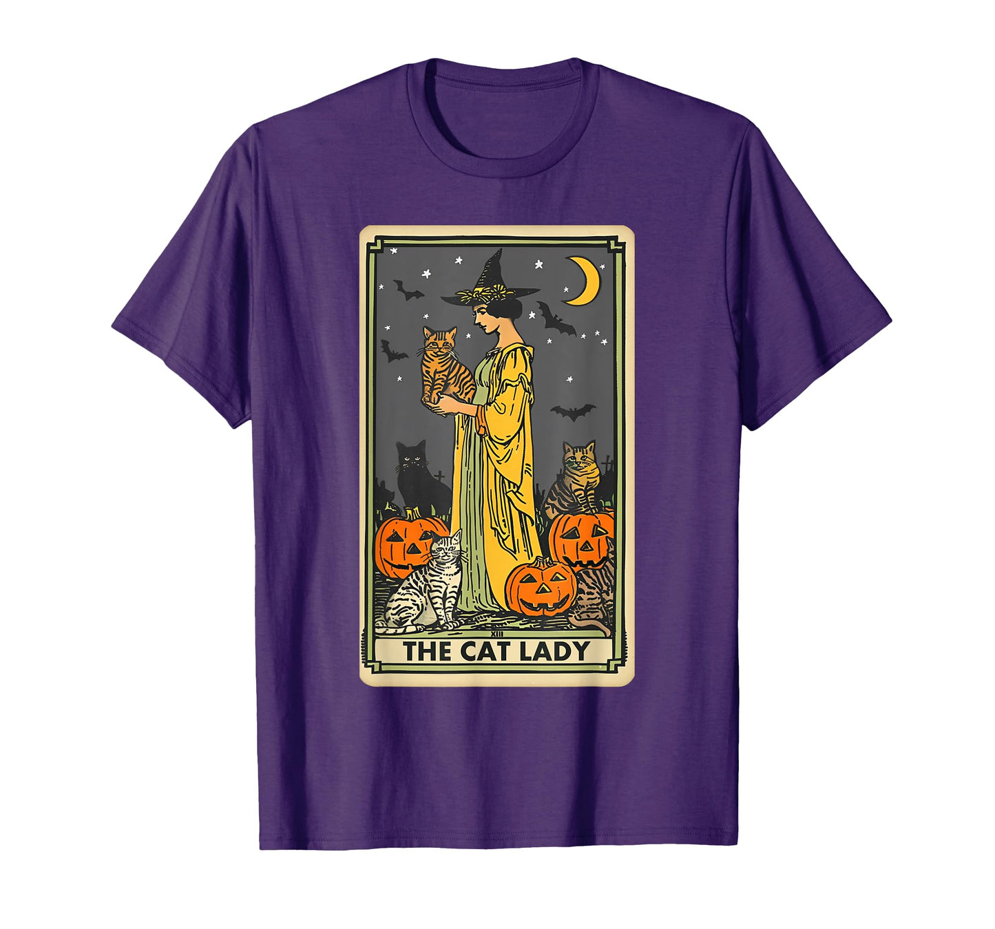 The Cat Lady Tarot Card Vintage Gothic Cat Women Cat Mom T-Shirt