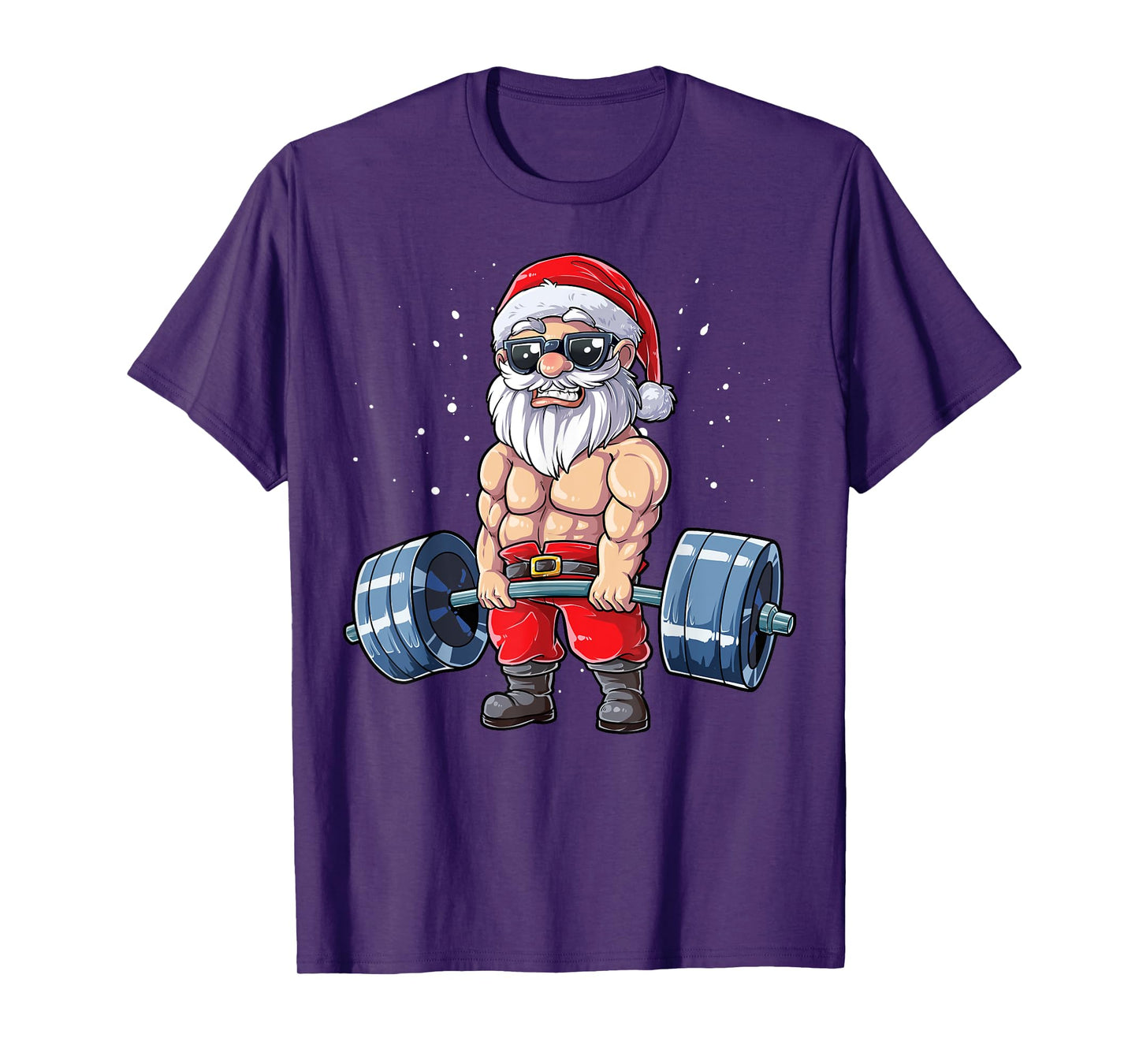 Santa Weightlifting Christmas Fitness Gym Deadlift Xmas Men T-Shirt