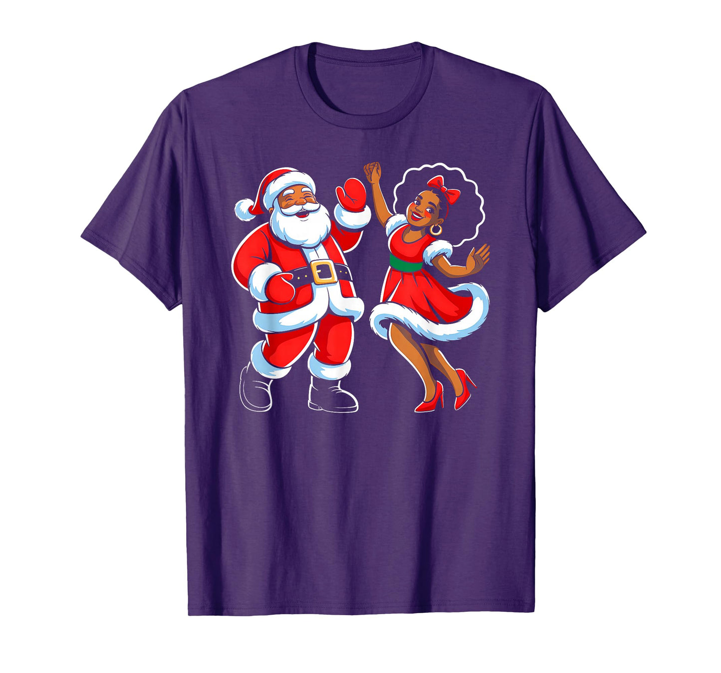 African American Santa Claus Dancing Funny Christmas Pajama T-Shirt