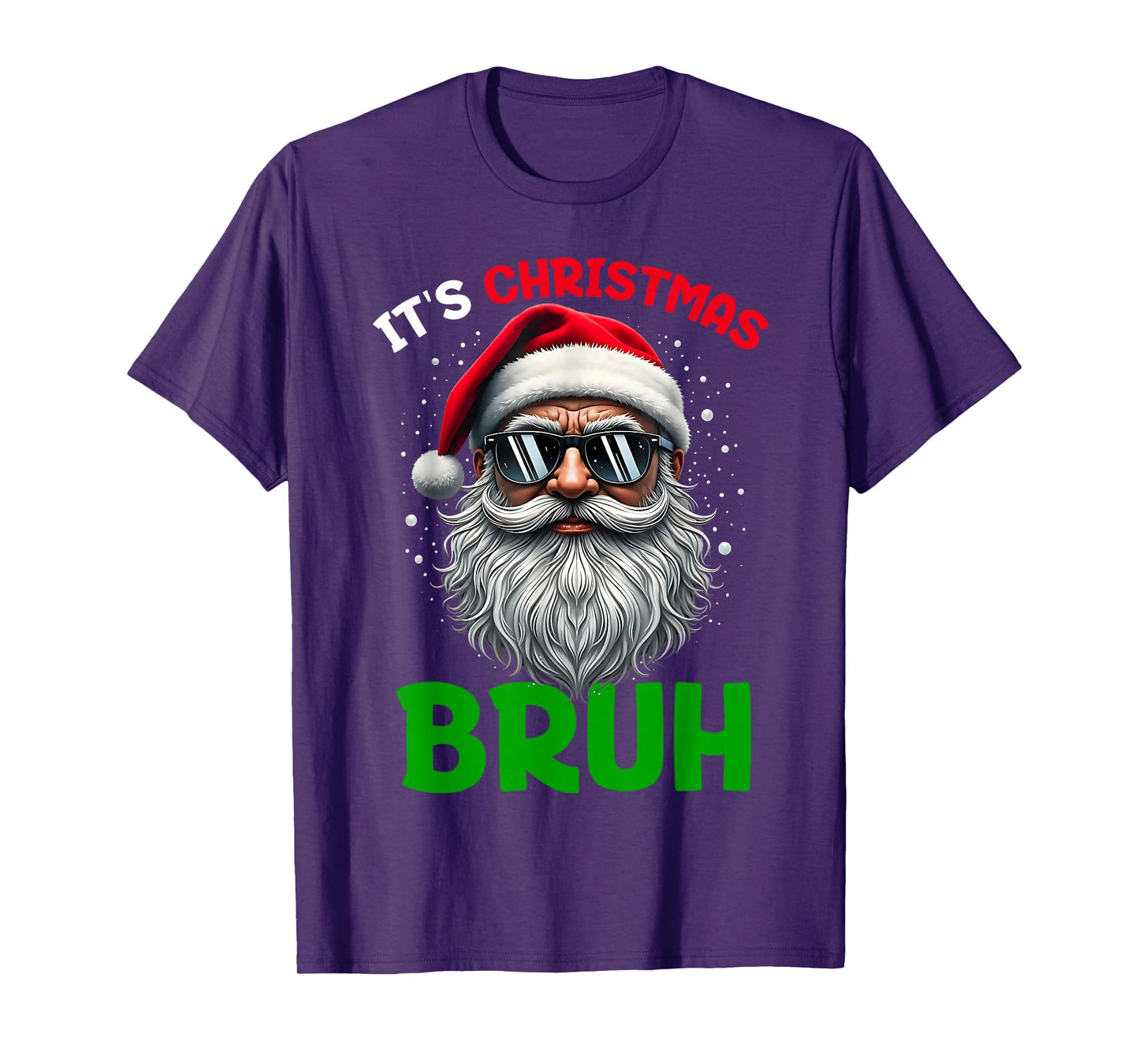 Bruh Christmas Boys Kids Santa Face Retro Sunglasses Xmas T-Shirt
