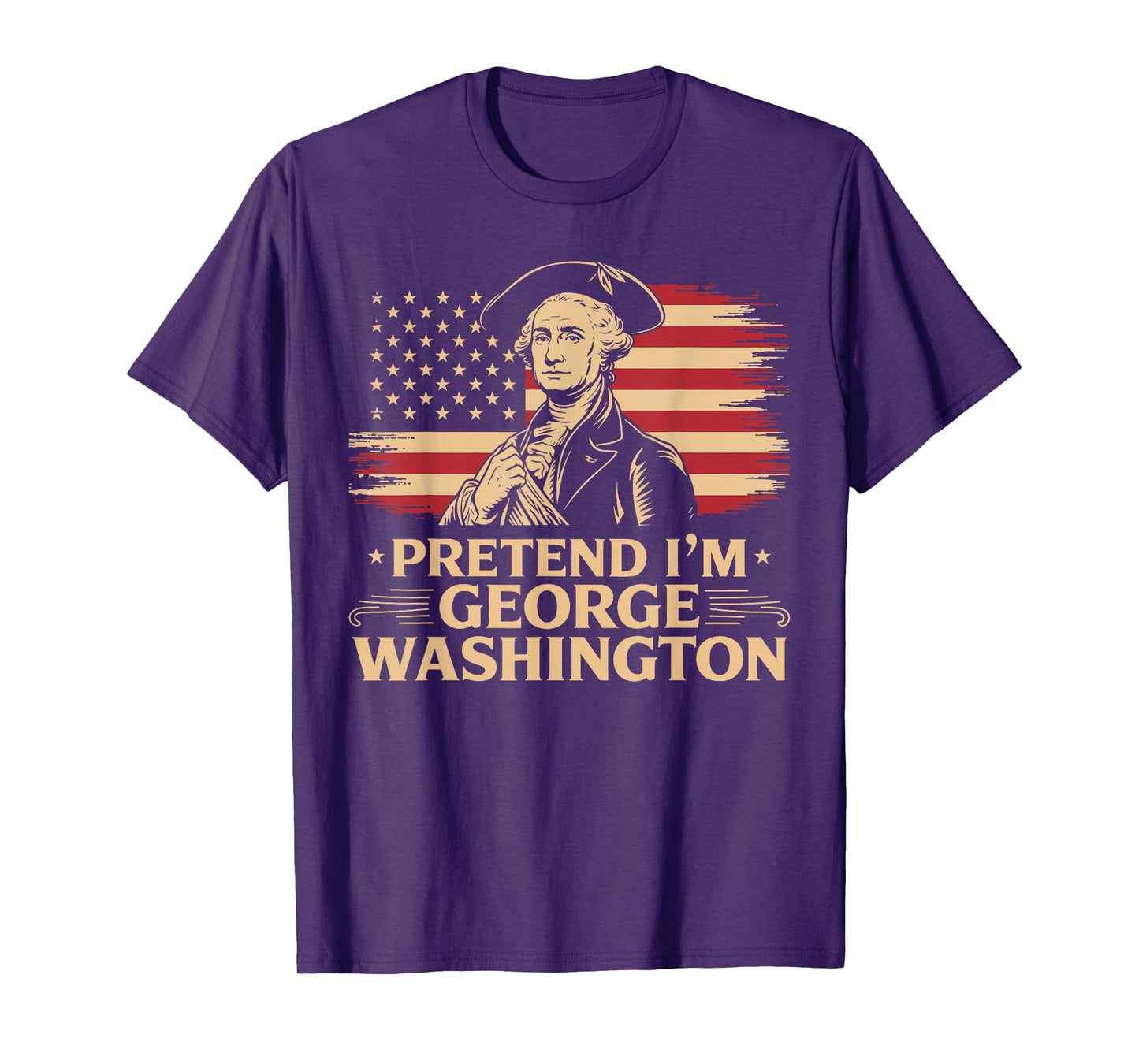Pretend I'm George Washington Vintage Halloween Costume T-Shirt