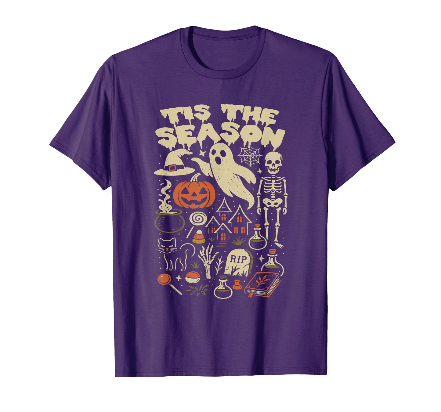 Retro Halloween Tis The Season Vintage Spooky Aesthetic T-Shirt