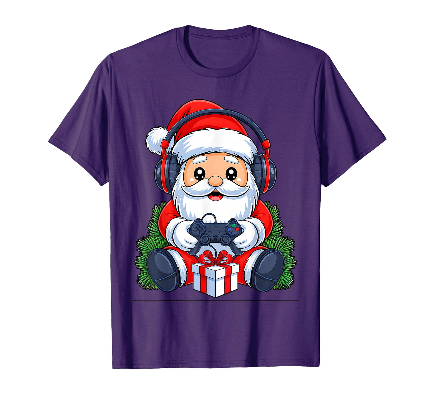 Funny Christmas Gamer Santa Xmas Vibes Gaming Men Boys Kids T-Shirt