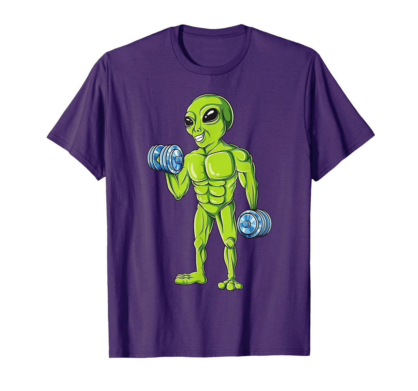 Bodybuilding Funny Workout Gym Weightlifting Fitness Alien T-Shirt