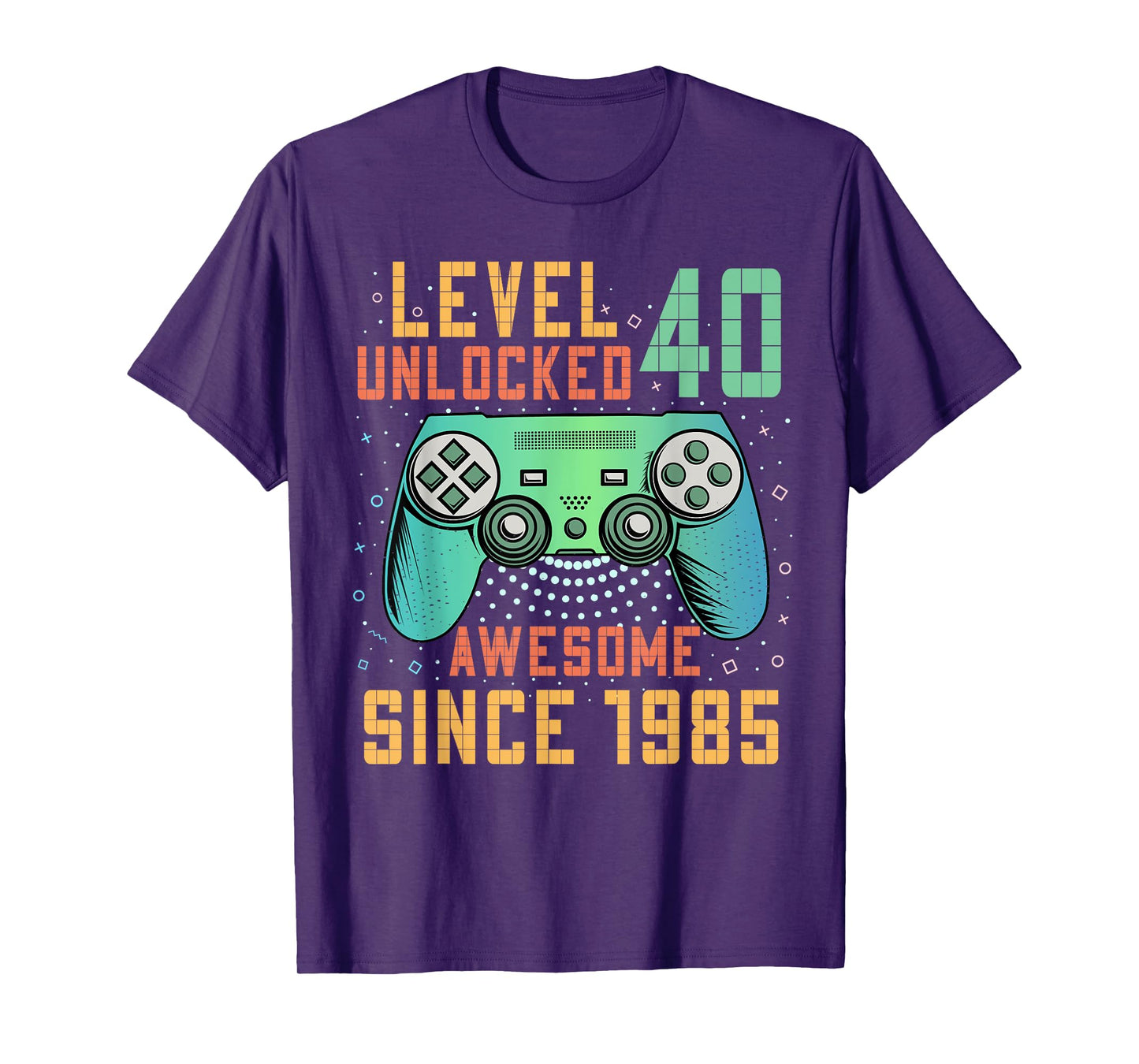 Level 40 Unlocked 40th Birthday 40 Year Old Man Gifts Gaming T-Shirt