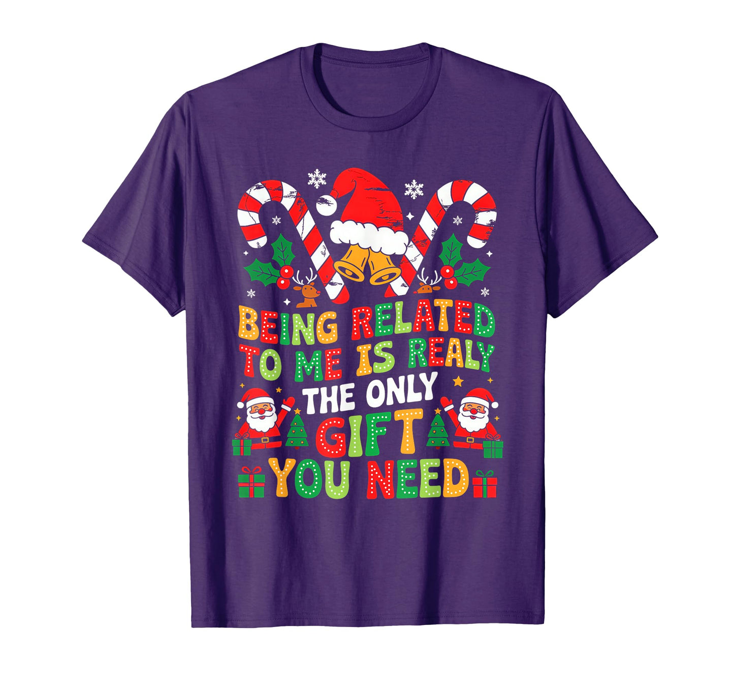 Groovy Being Related to Me Funny Christmas Family Xmas Vibes T-Shirt