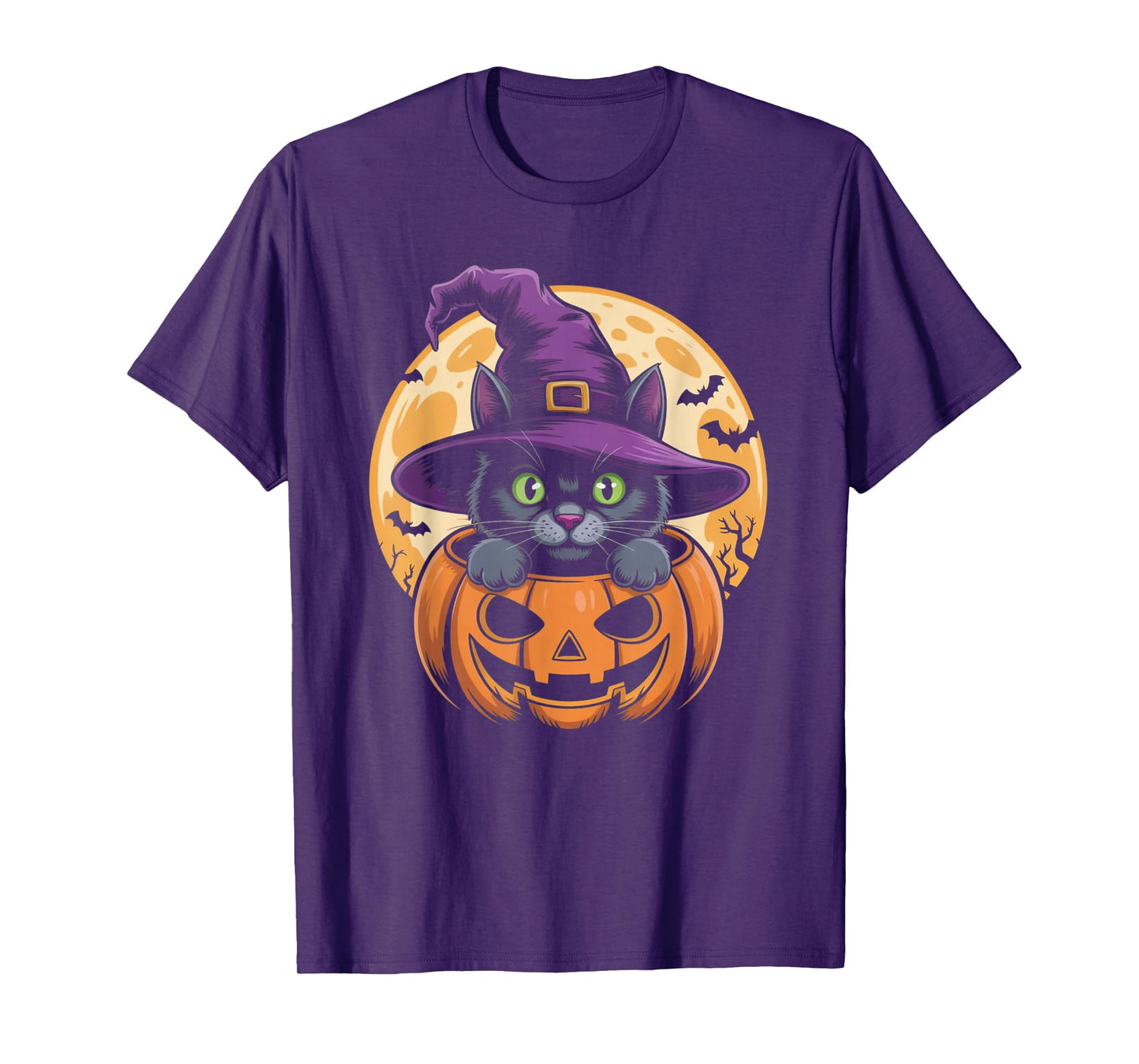 Cat Halloween Pumpkin Black Cat Scarry Spooky Gifts Kids T-Shirt