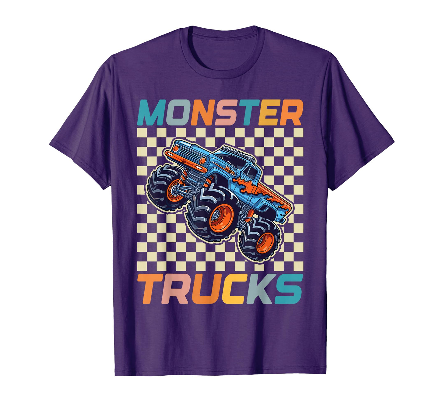 Monster Truck for Toddlers, Kids Monster Truck Retro Vintage T-Shirt