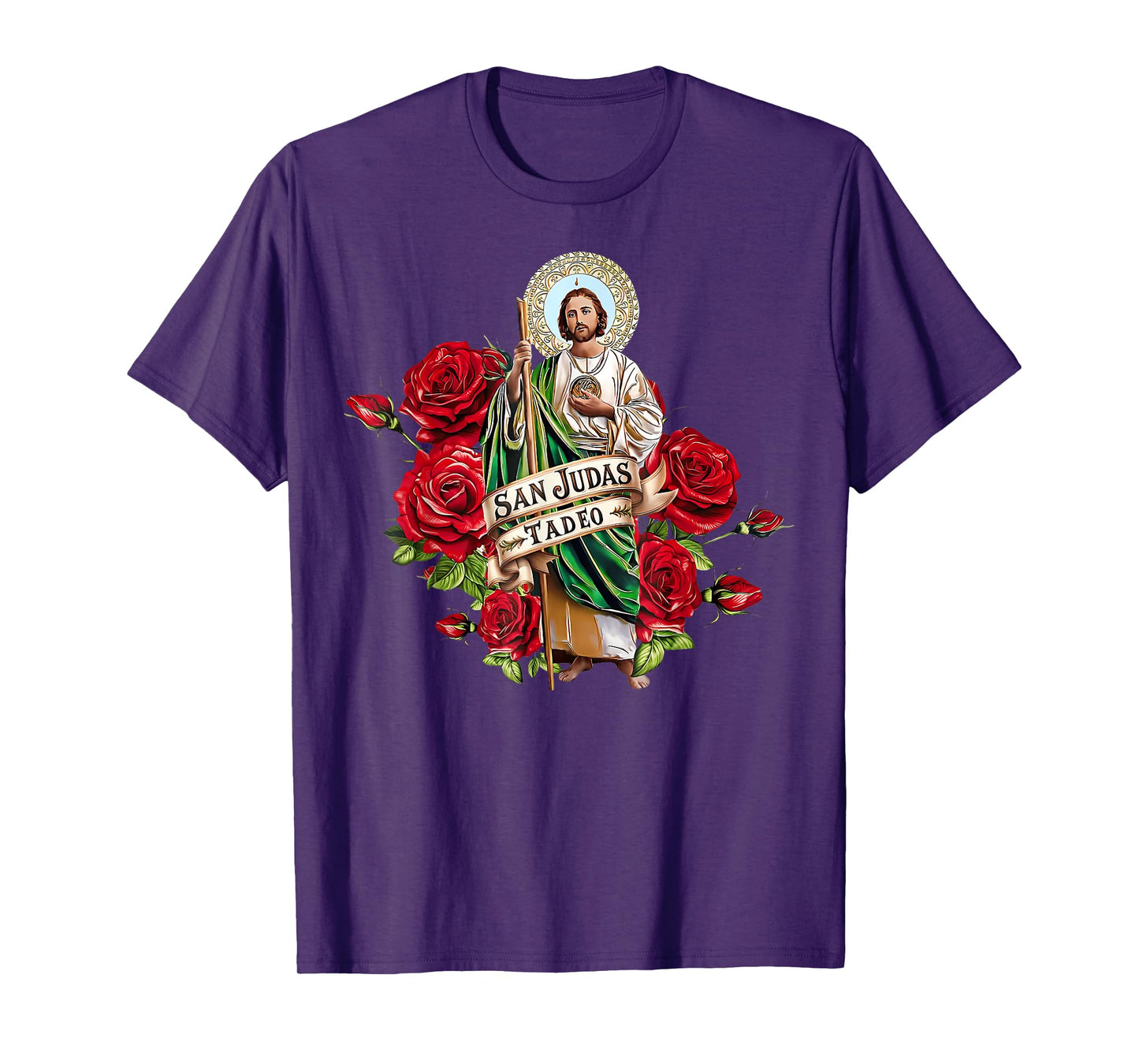 Girls Women Red Roses San Judas Tadeo Con Bandera De Mxico T-Shirt