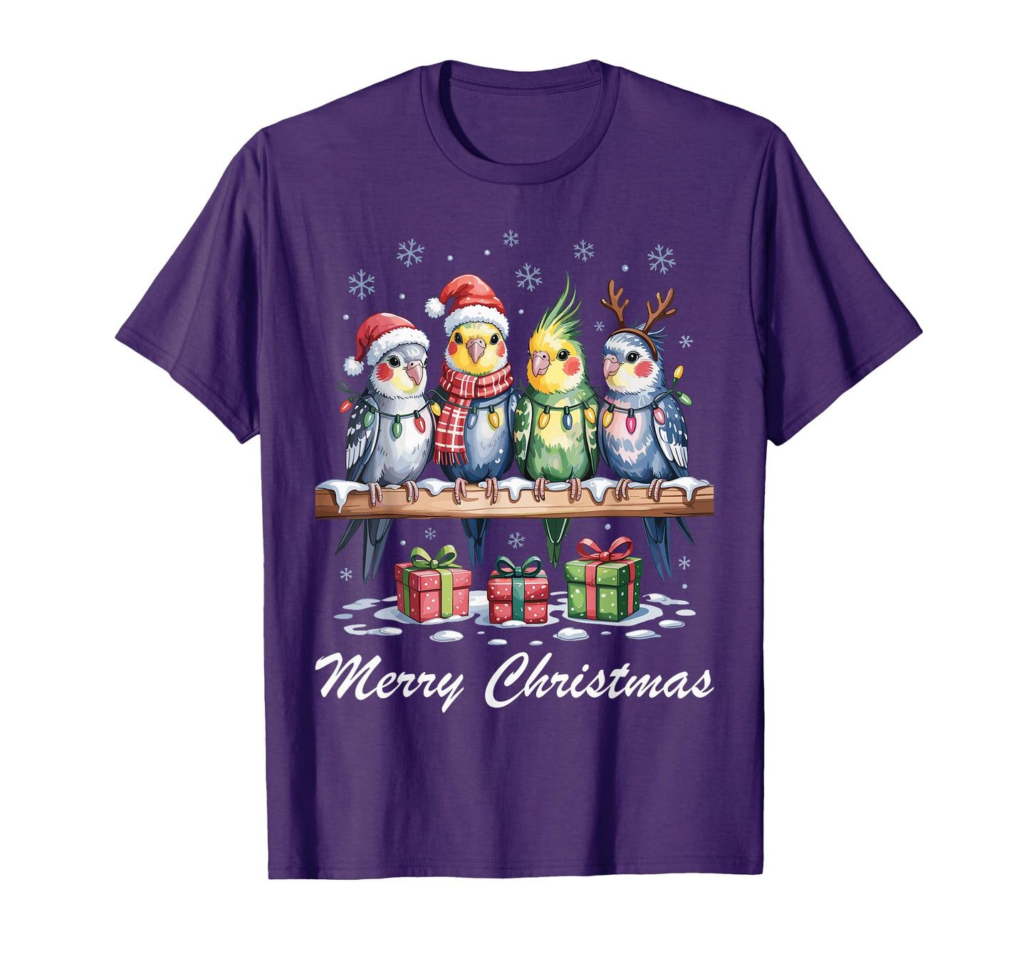 Cockatiel Merry Christmas Cute Pet Lovers Funny Holiday T-Shirt