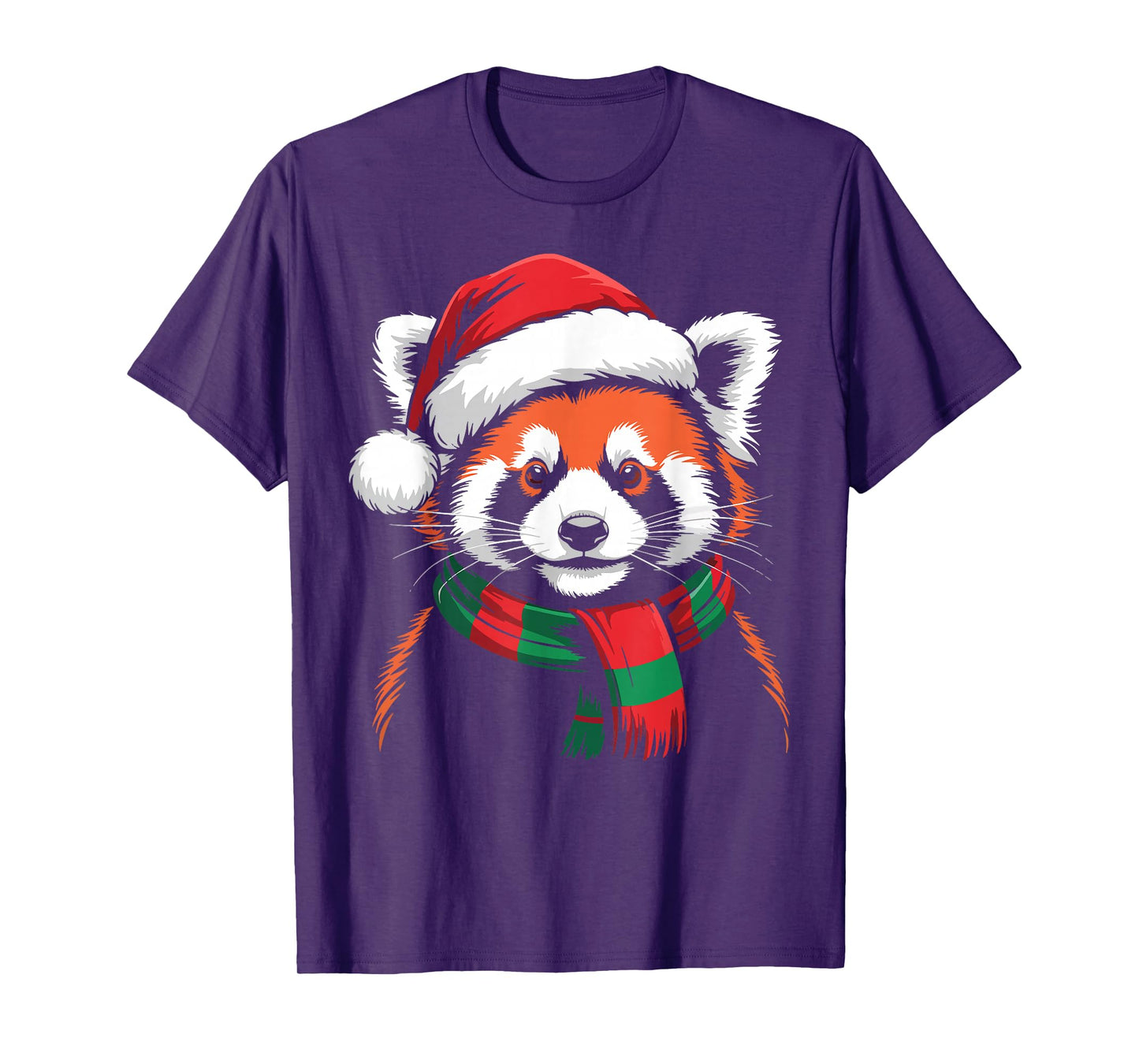 Red Panda Xmas Santa Hat Scarf Christmas Costume T-Shirt
