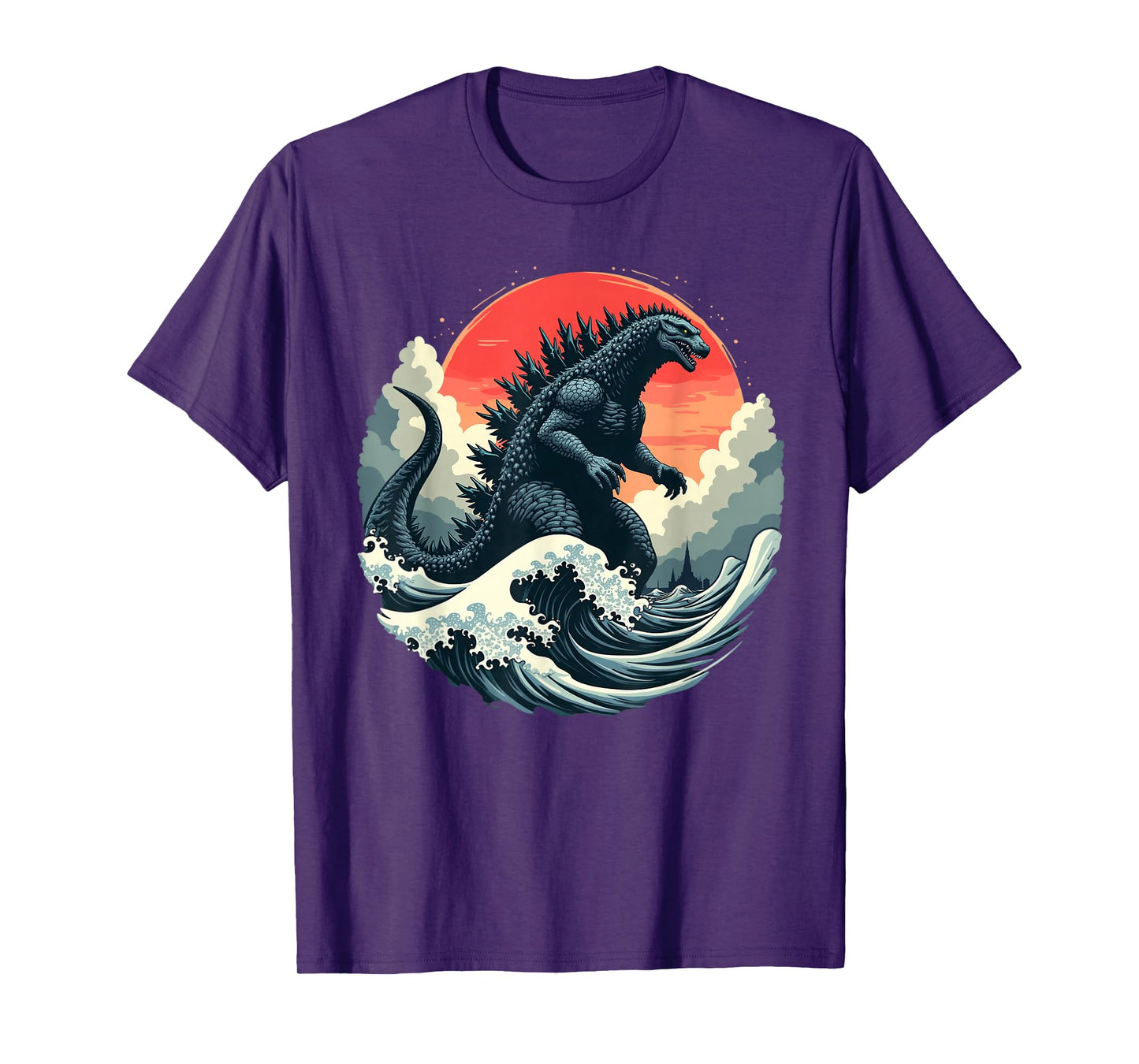Vintage Japanese Kaiju Monster The Great Wave Off Kanagawa T-Shirt