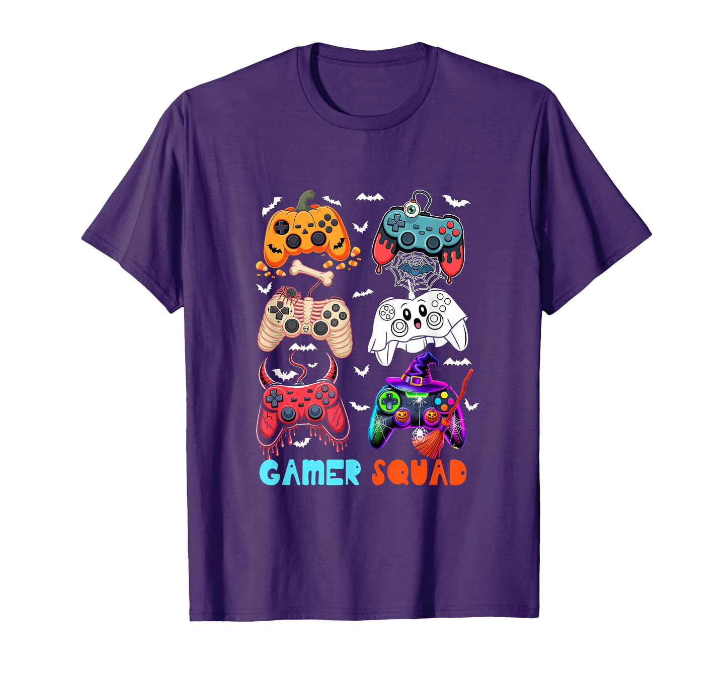 Gamer Halloween Squad Horror Collection Game Controllers T-Shirt
