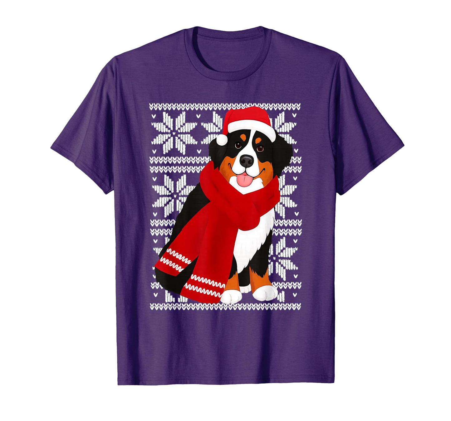 Bernese Mountain Dog Ugly Christmas Holiday Dog Lover T-Shirt
