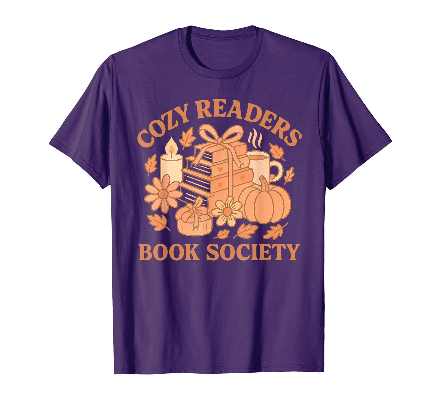 Cozy Readers Book Society Pastel Fall Books & Pumpkin T-Shirt