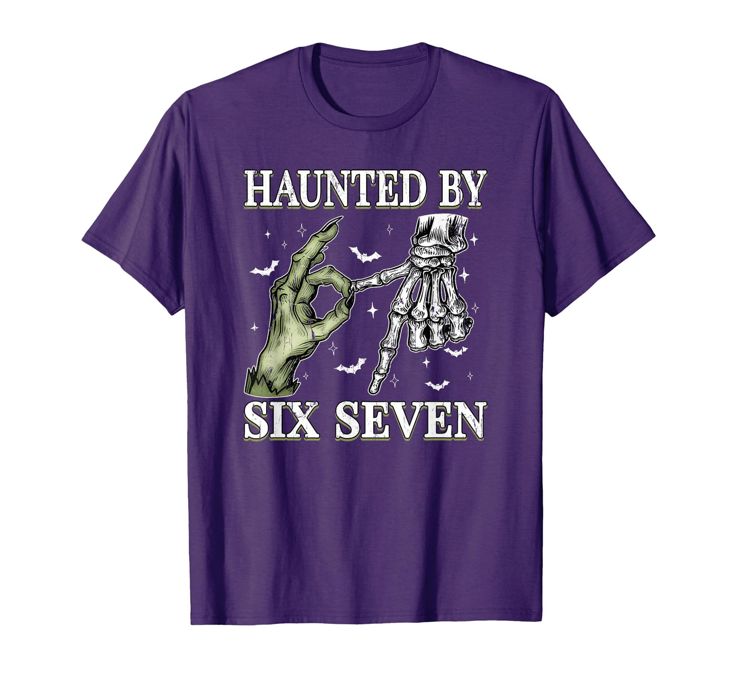 Haunted by 6 7 Halloween, Funny Spooky Meme T-Shirt