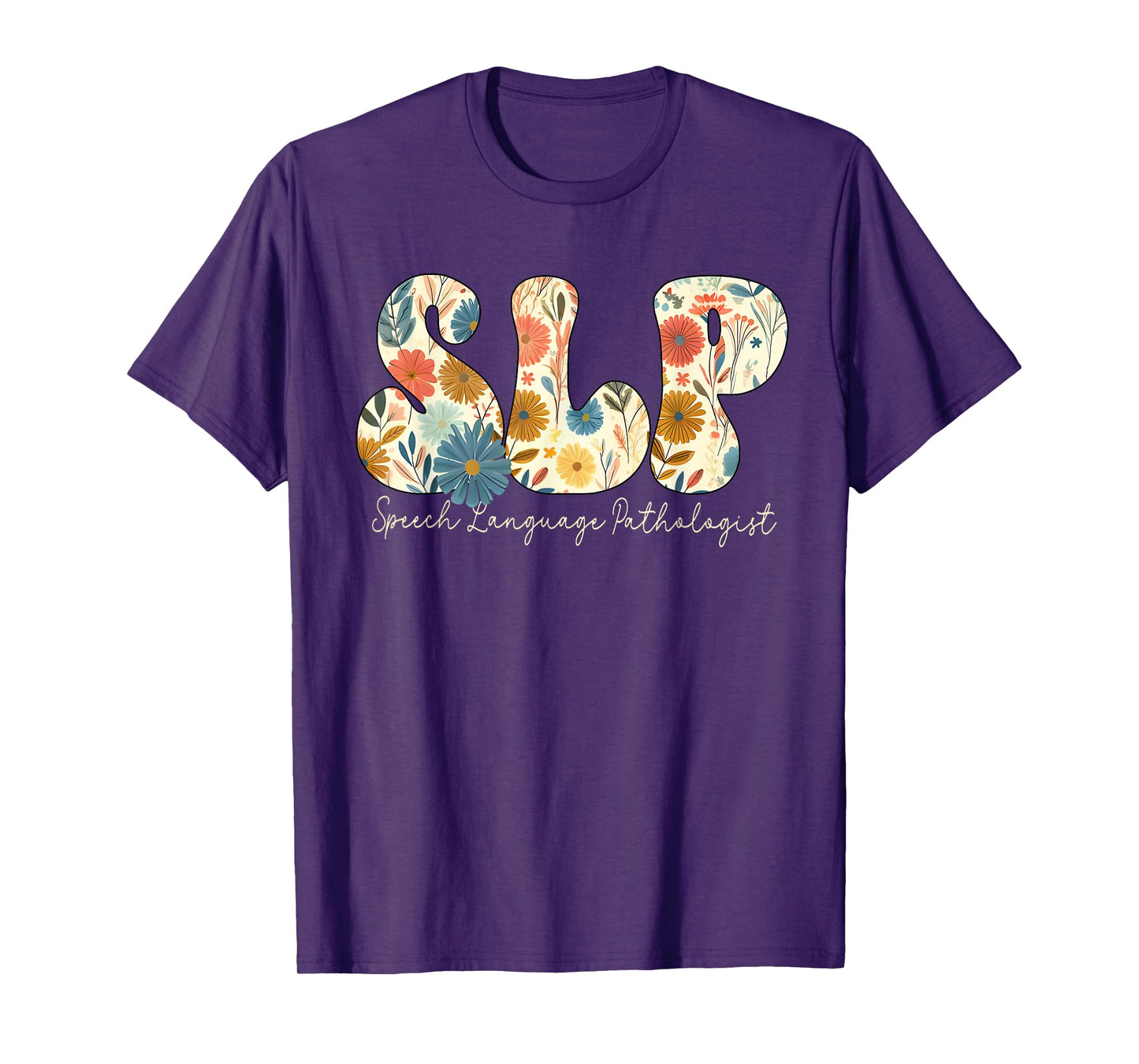 Vintage Floral SLP Speech Therapy Retro SLP OT PT Team T-Shirt